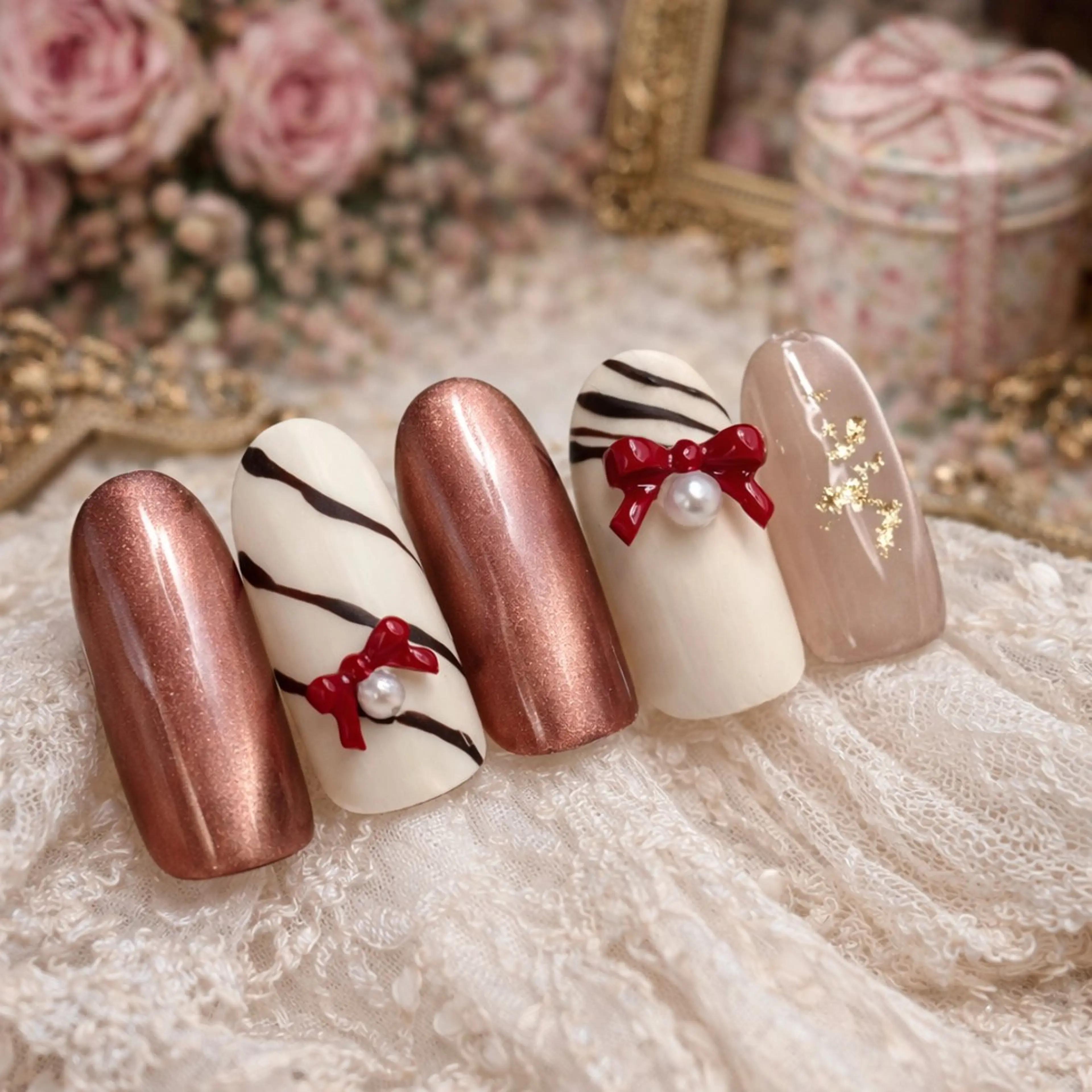 ネイル バレンタイン ハンドネイル Roger 舞のネイルデザイン