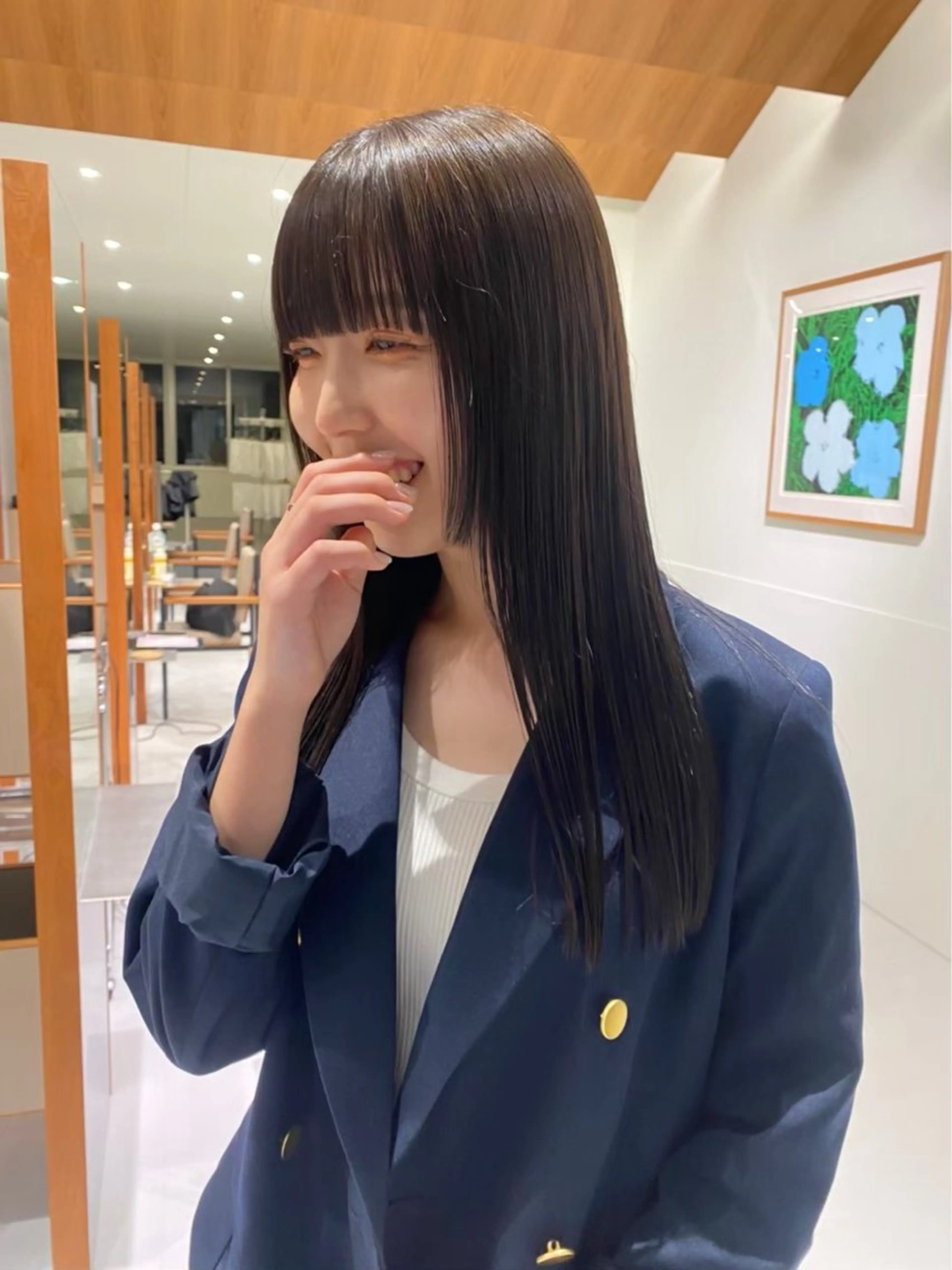 ロング カラー カットモデルレイヤー 暖色カラー モカ🎶のヘアスタイル