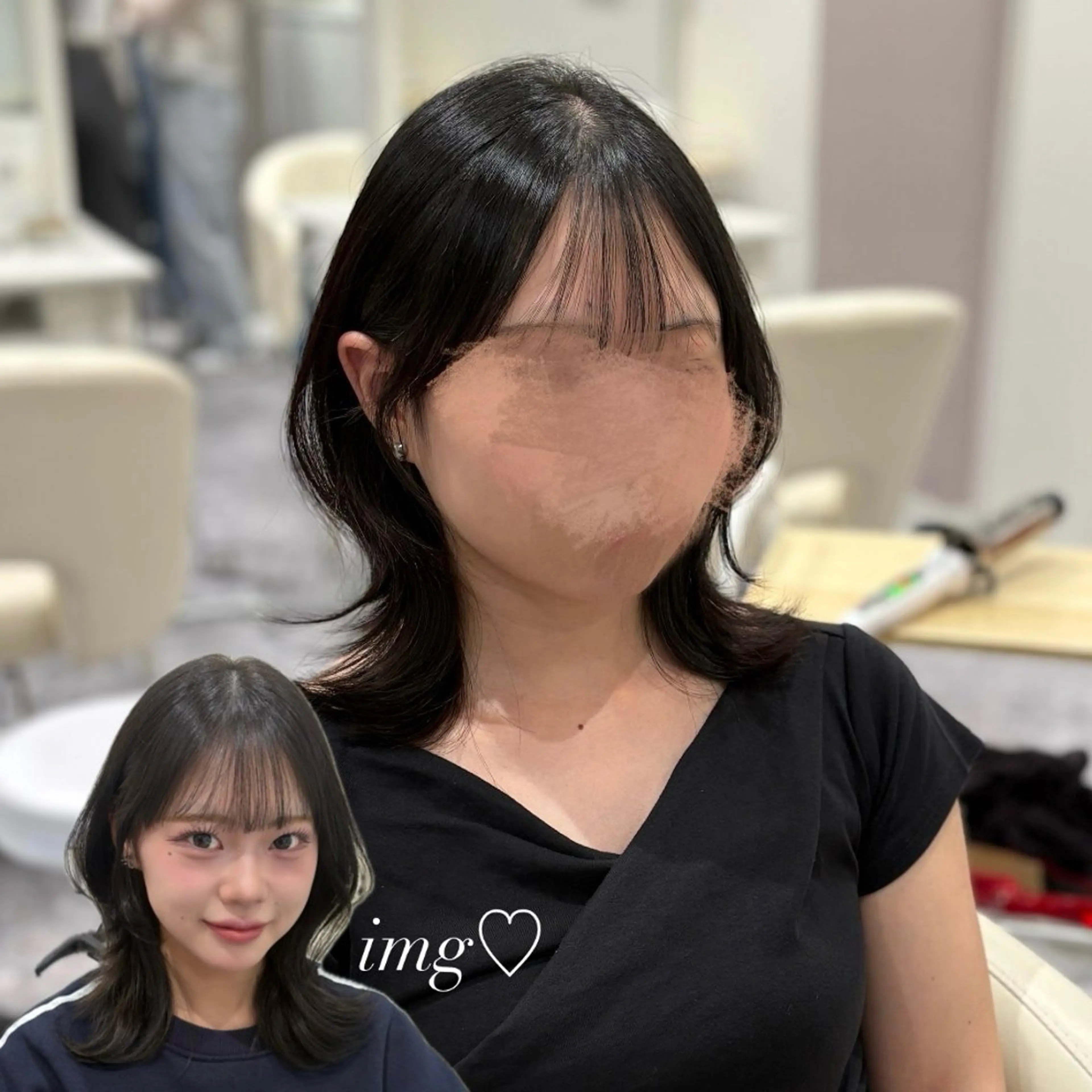 ミディアム ミディアムレイヤー レイヤーカット カット navi/レイヤー ハッシュカット/愛華のヘアスタイル