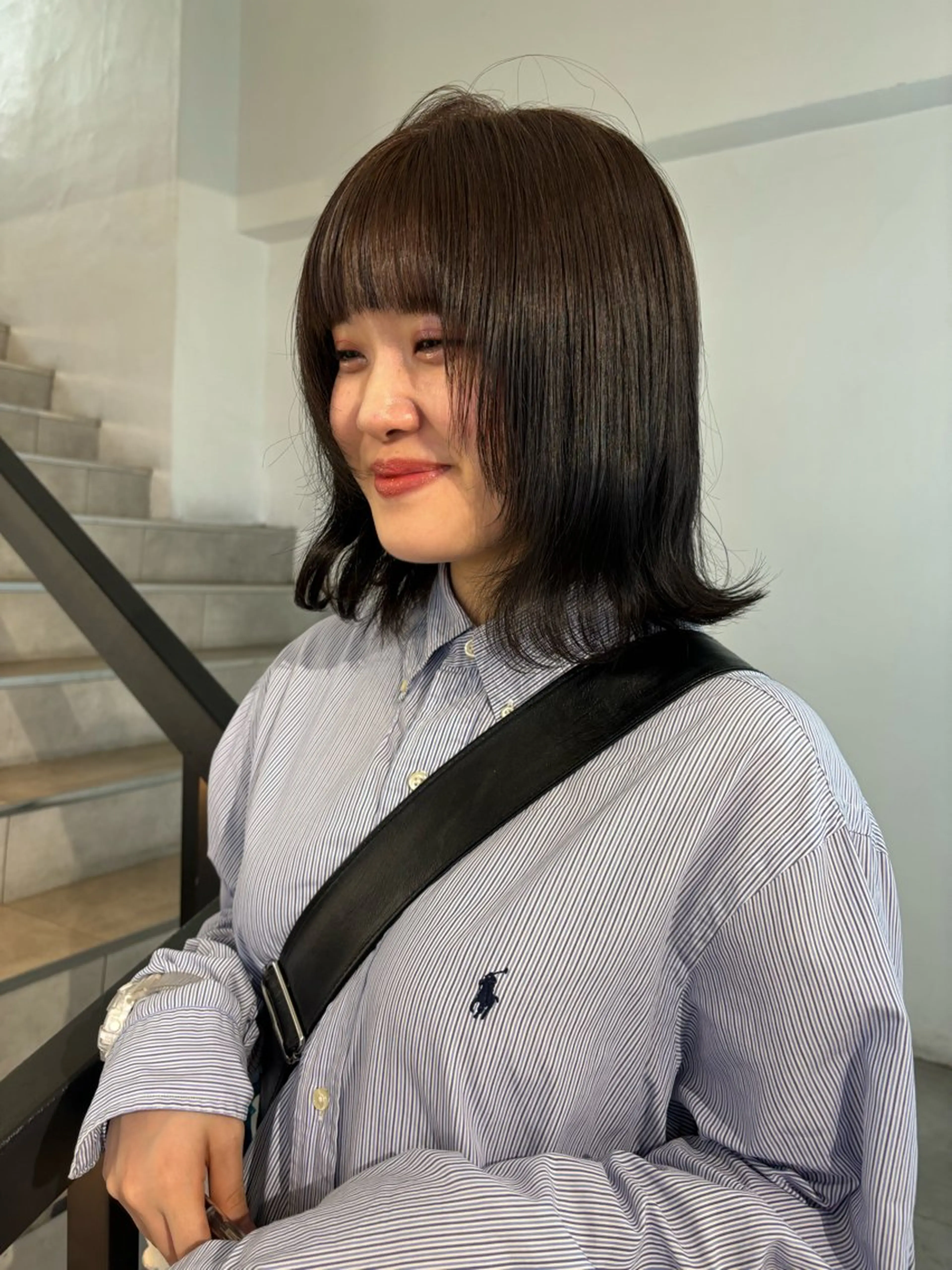 ミディアム ヘアカラー ハイトーン/レイヤー nail 百咲💌のヘアスタイル