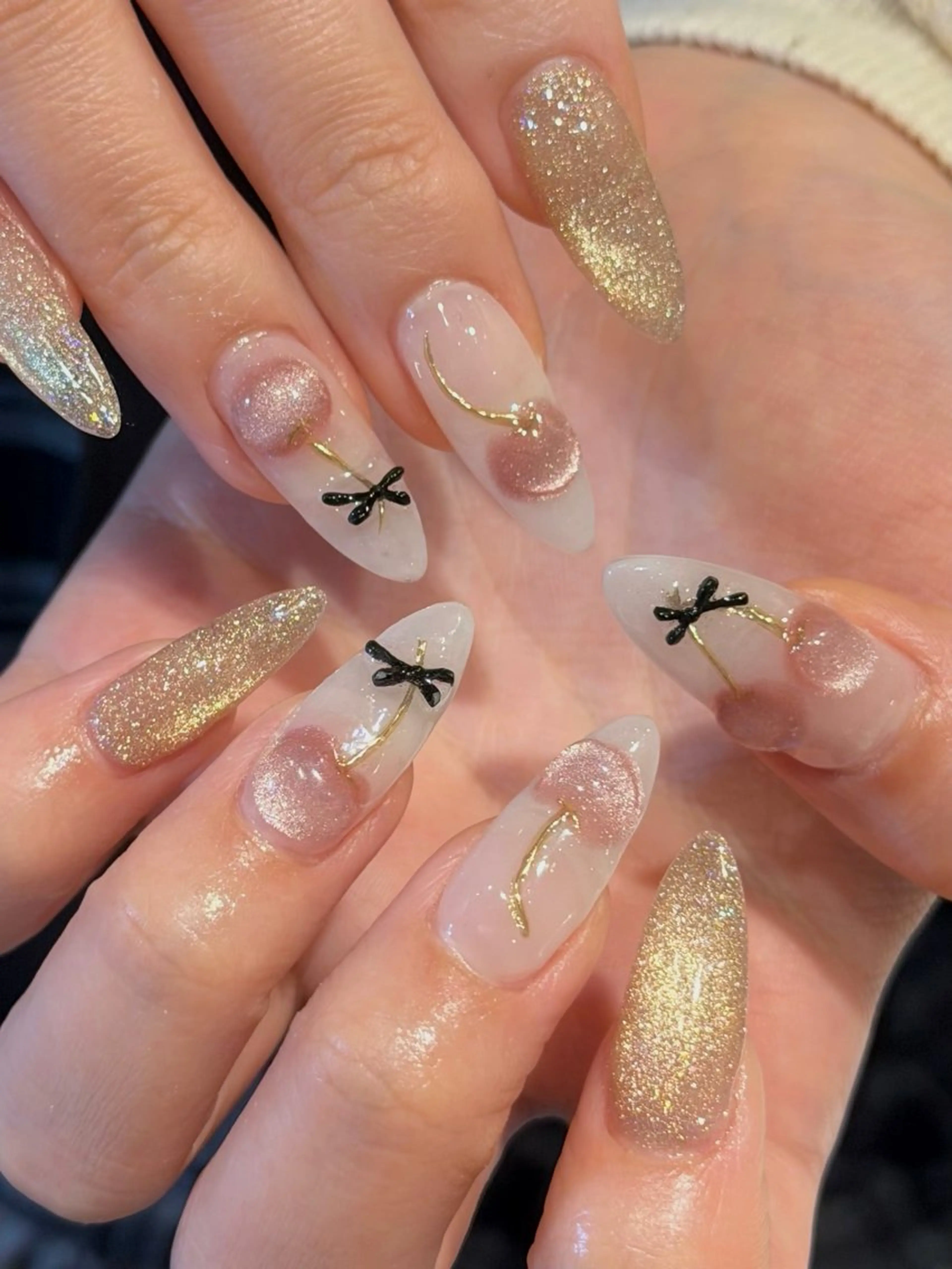 ネイル アートネイル 春ネイル nailsalon moe.所属・yume 大人ガーリーネイルのネイルデザイン