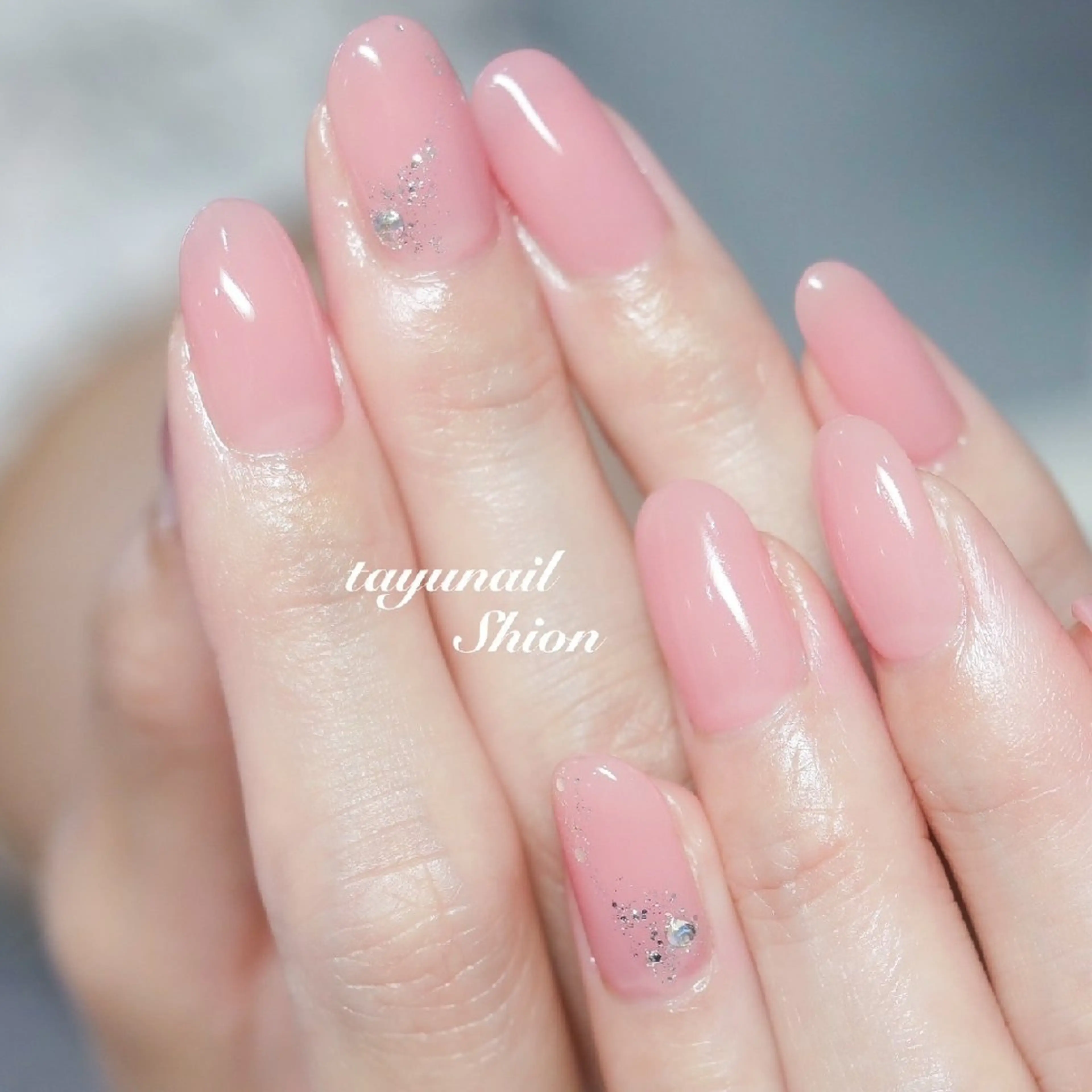 ネイル ジェルネイル パラジェル ピンク シンプルネイル 冬ネイル ネイルサロン・ネイルスクール たゆnail所属・ネイルサロン 【たゆnail】のネイルデザイン