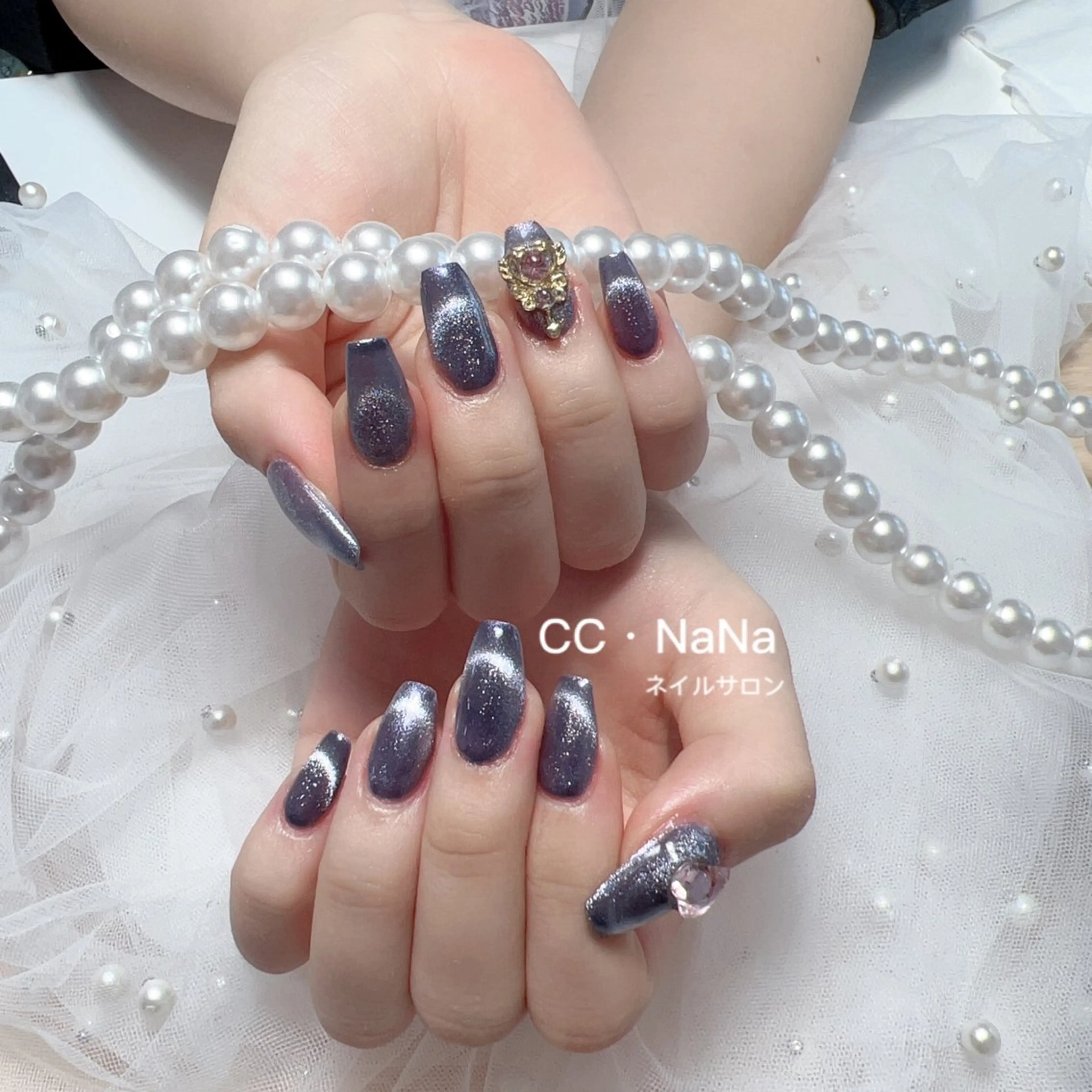 ネイル スカルプネイル ハンドネイル 💎CC・NaNa 韓国風ネイル🌙Cのネイルデザイン