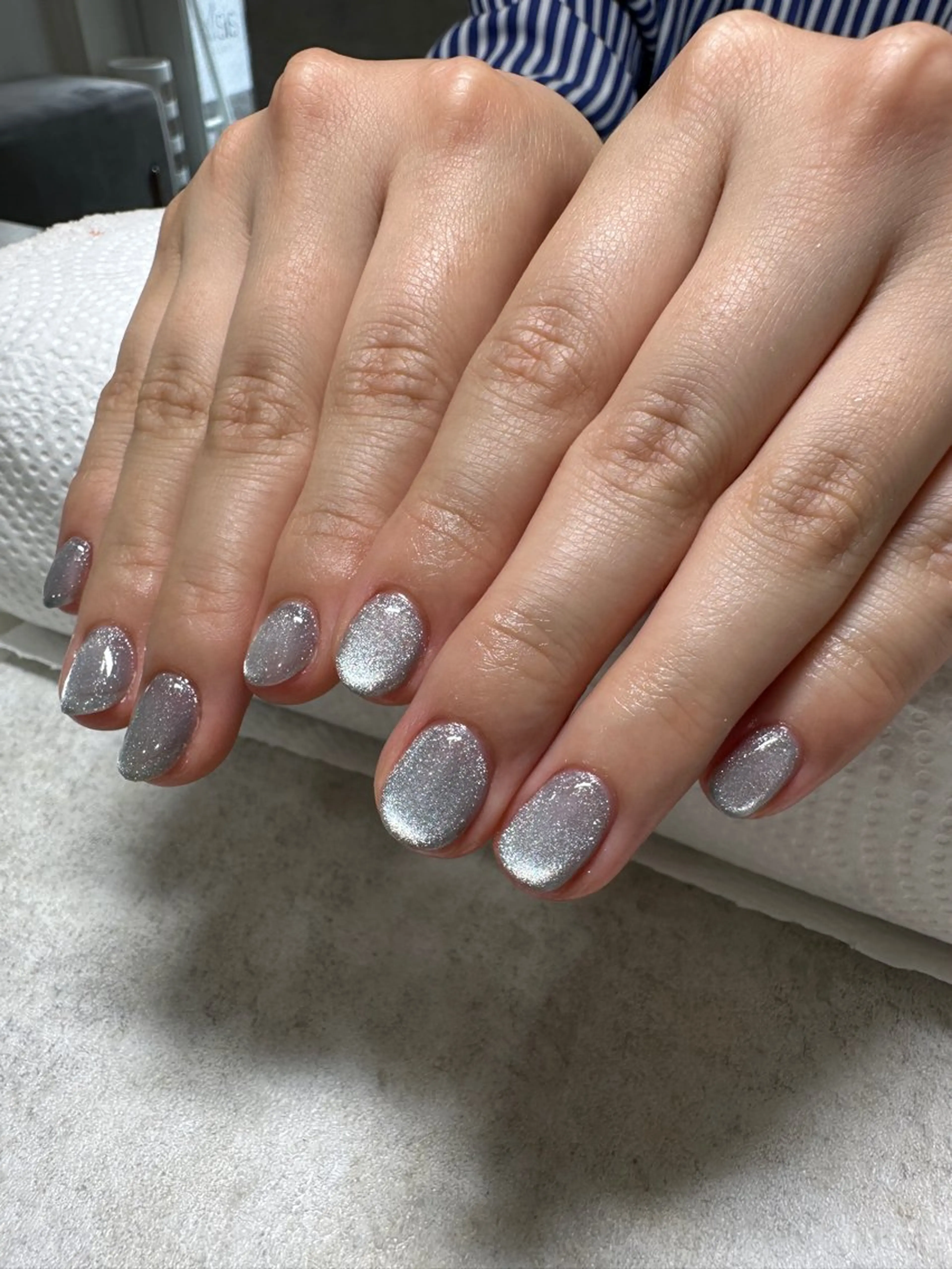 ネイル ブルー マグネットネイル ルミエナ銀座 MUKAEDAのネイルデザイン