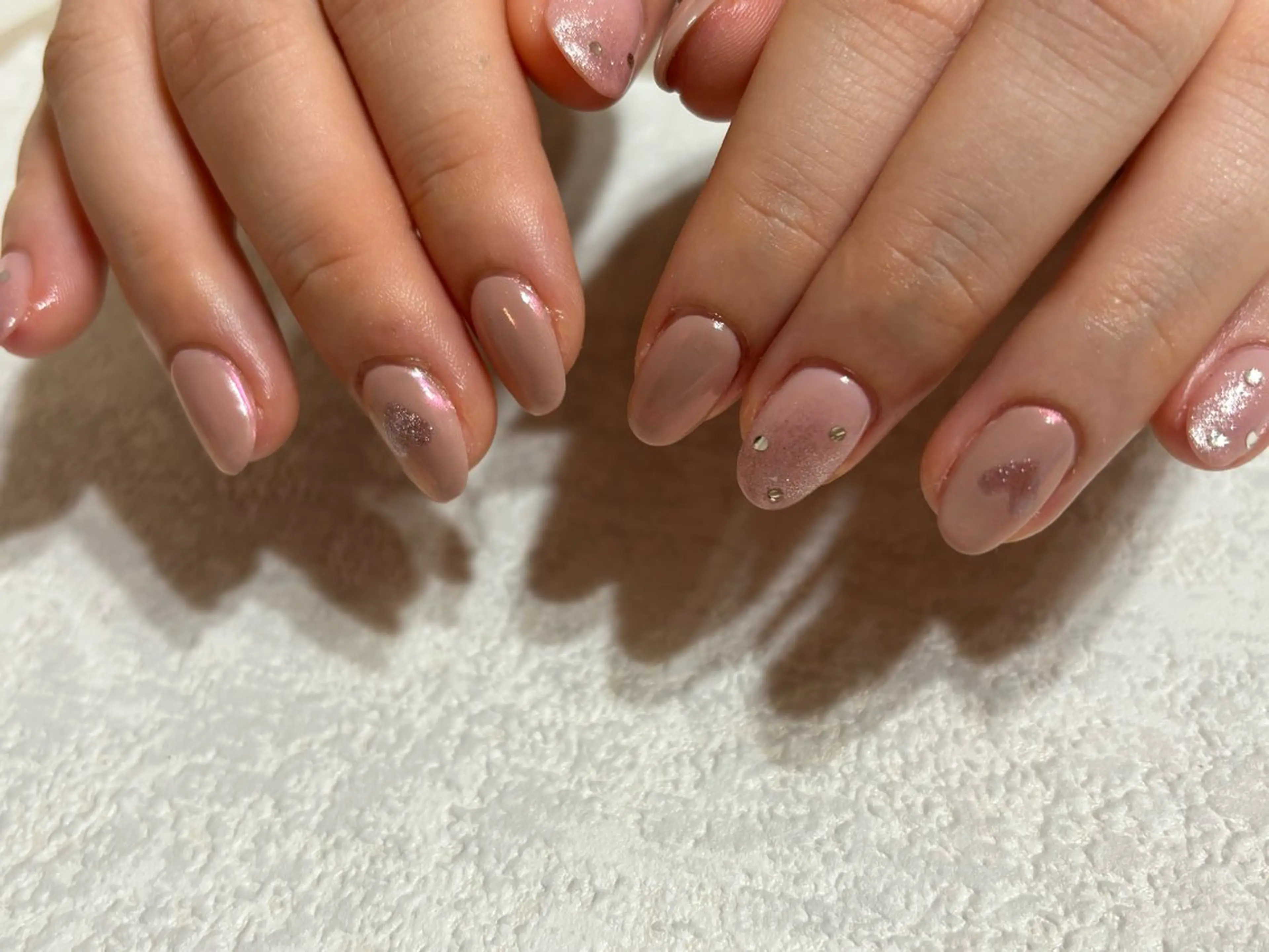 ネイル ジェルネイル 韓国ネイル パラジェル 春ネイル バレンタイン kikinail 溝の口のネイルデザイン