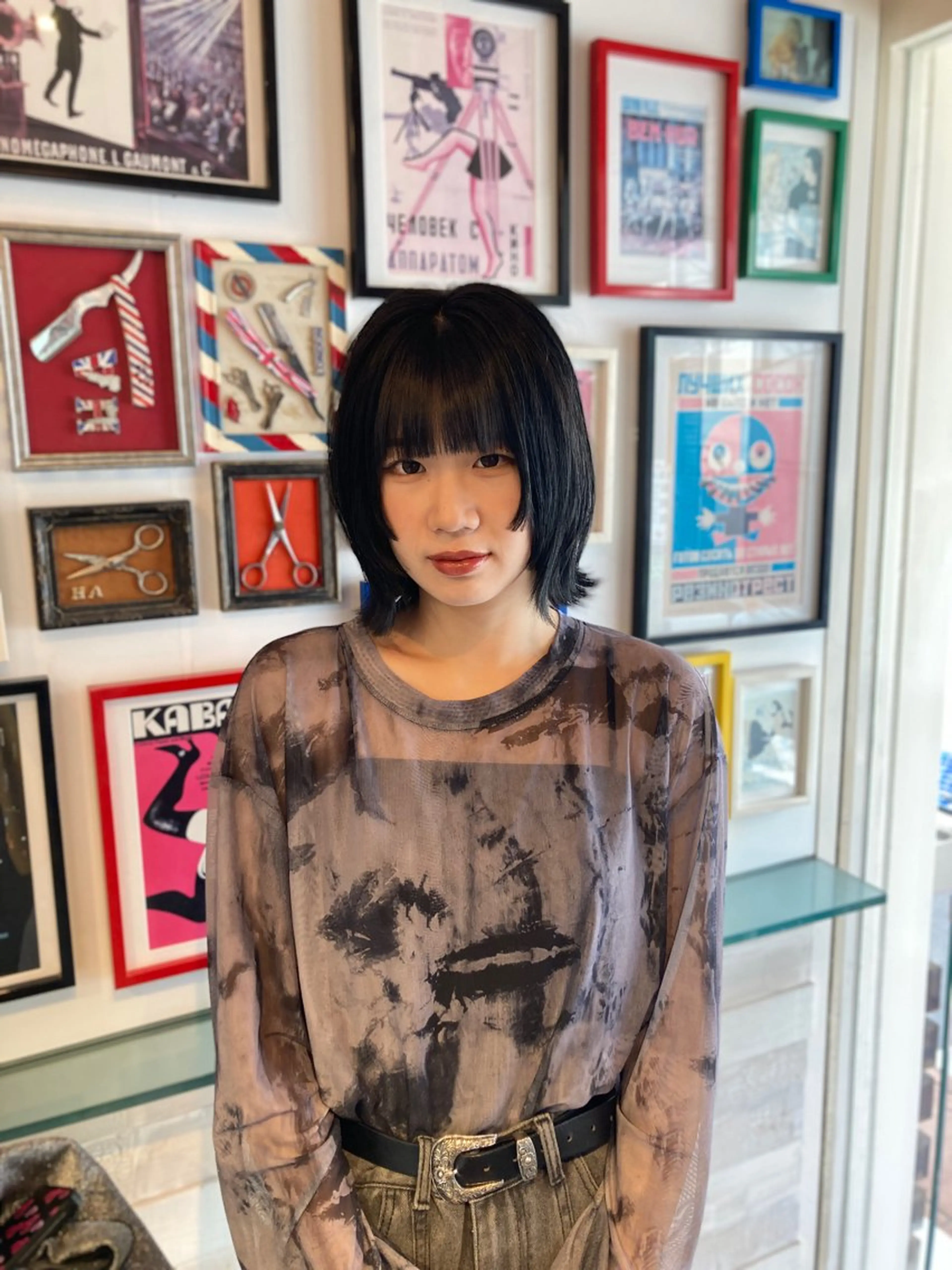 ミディアム カラー カット ヘアカラー トリートメント ウルフレイヤー エクステ/kokiのヘアスタイル