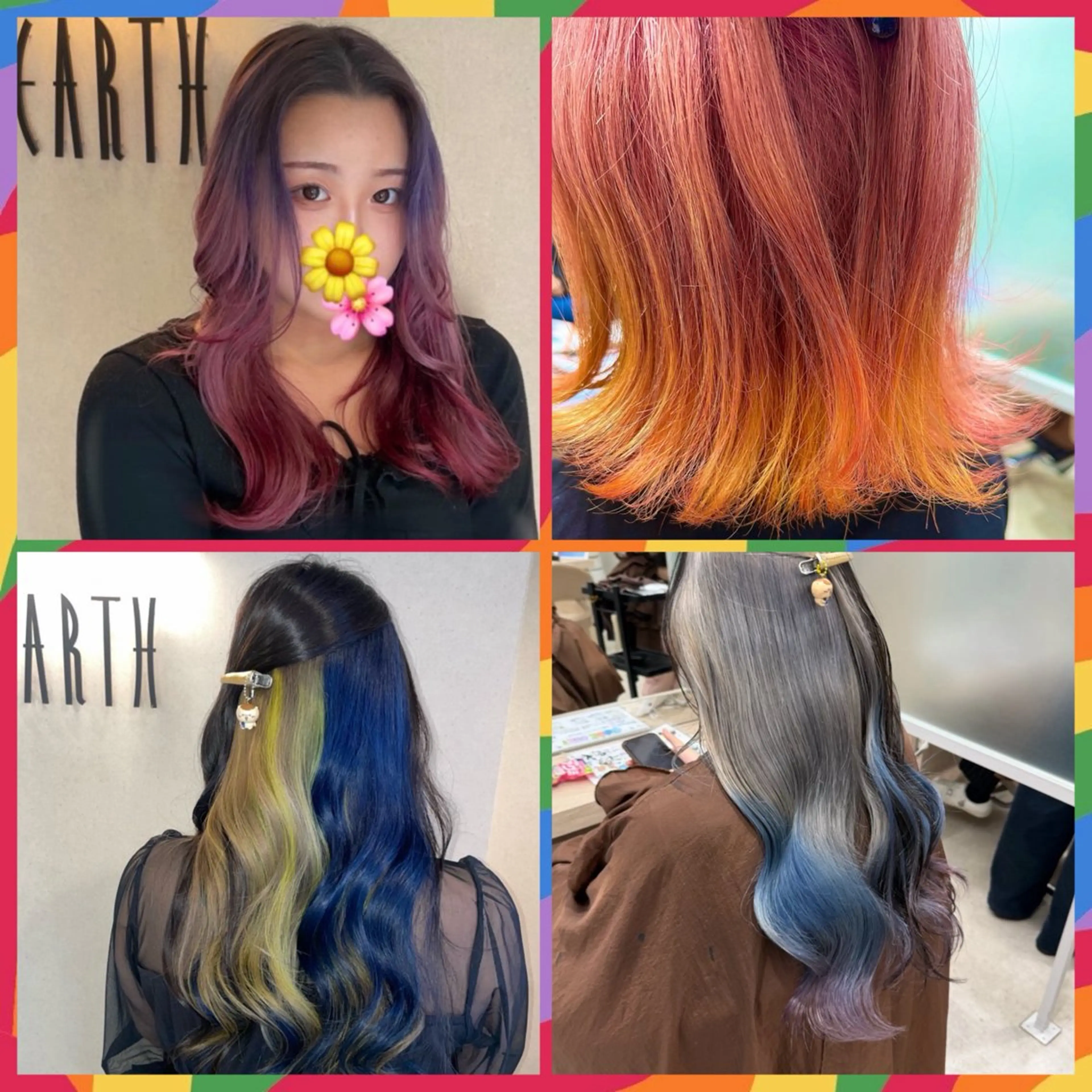 ロング カラー メンズ デザインカラー グラデーションカラー カット ヘアカラー トリートメント EARTH菊名店👾 ひらのすぐるのヘアスタイル