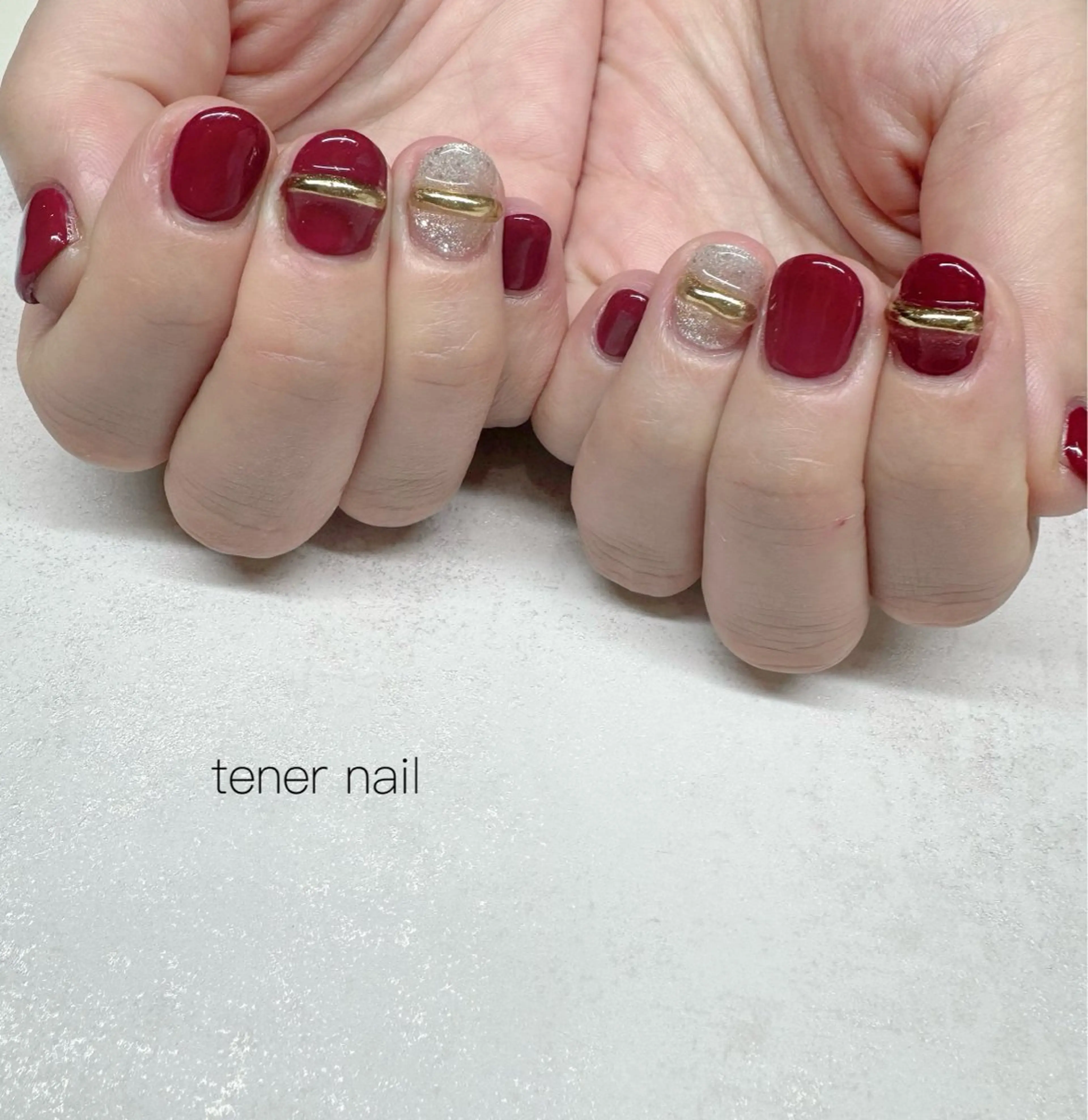 ネイル ボルドー ハンドネイル tener  nail  テネルネイル所属・テネルネイル tener nailのネイルデザイン