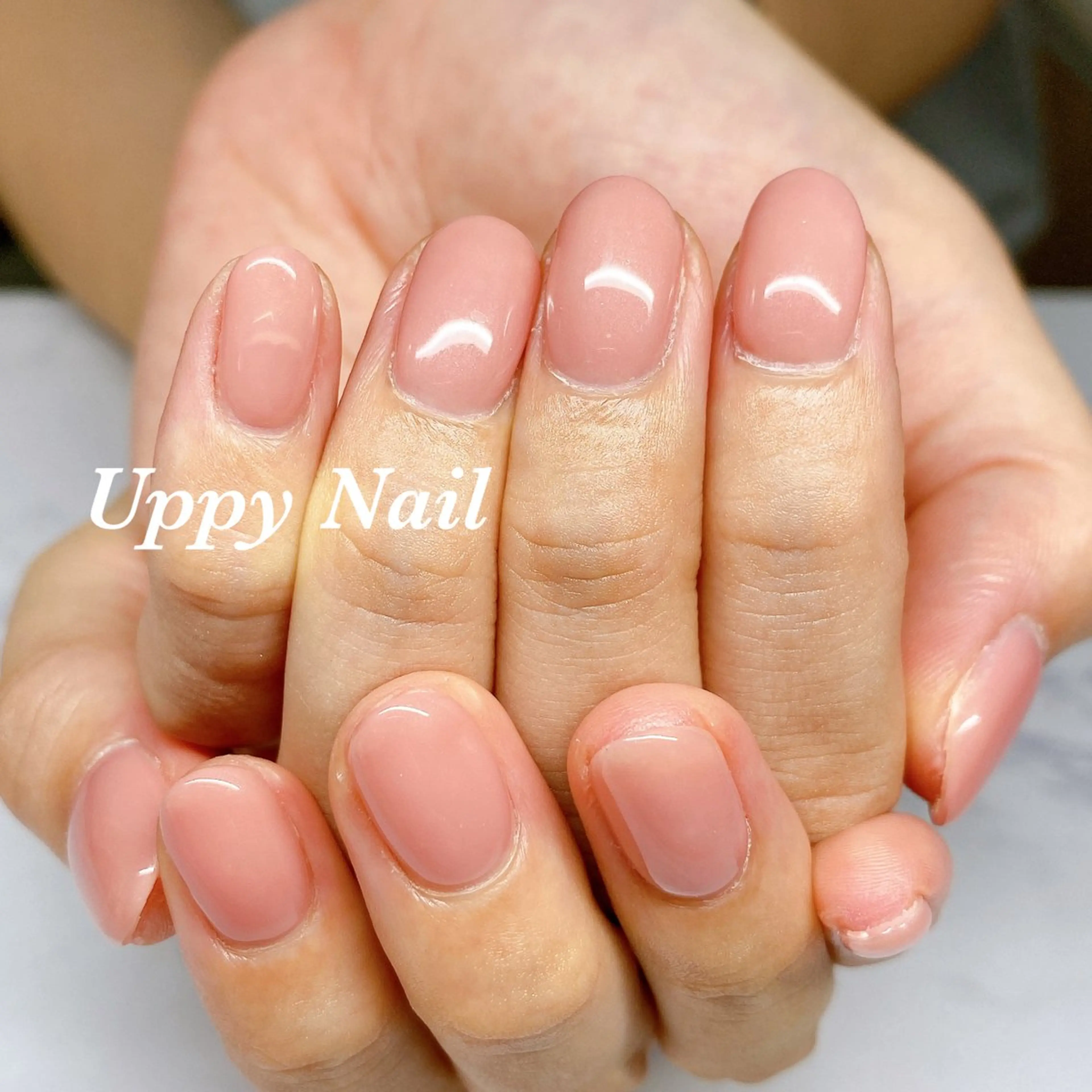 ネイル オフィスネイル ワンカラーネイル ピンク ハンドネイル Uppy Nail ukyoのネイルデザイン