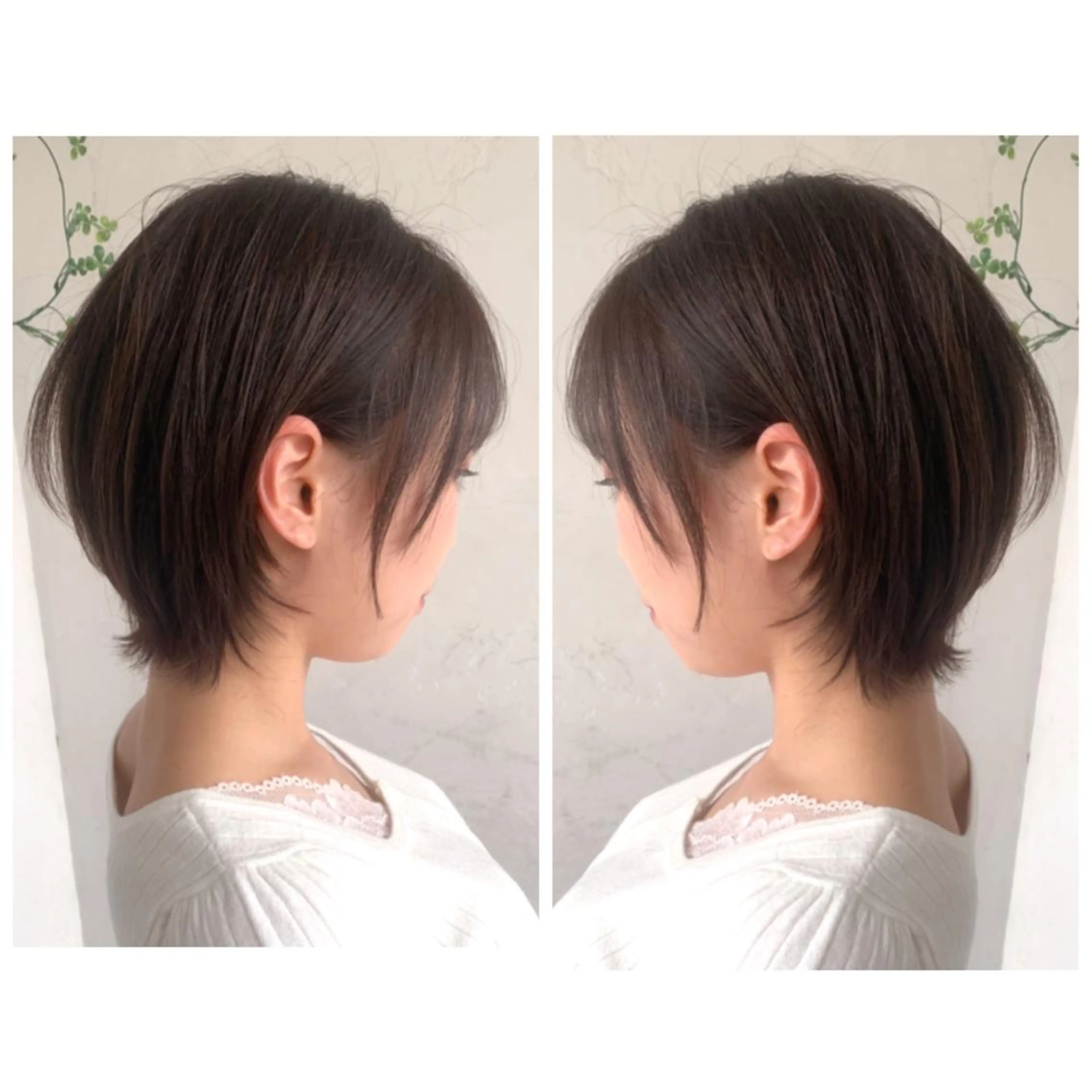 ショート カラー ショートボブ ハンサムショート 丸みショート デザインカラー ハイライトカラー カット ヘアカラー 京都大人女性ショート 徒歩1分/秋山のヘアスタイル