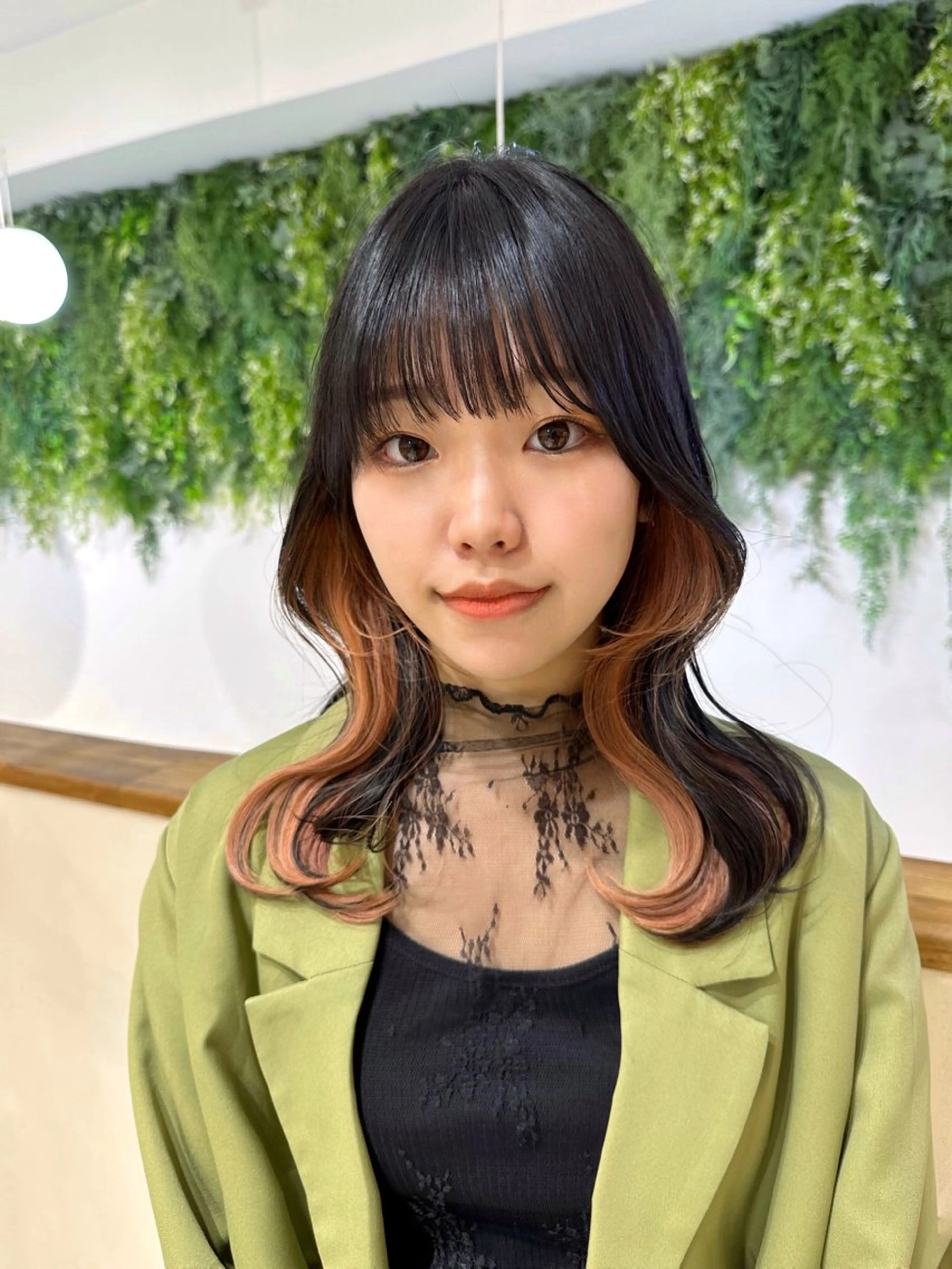 ロング カラー ロングレイヤー インナーカラー くびれヘア 顔周りカット レイヤーカット レイヤー/韓国ヘア /顔周り/大久保貴之のヘアスタイル