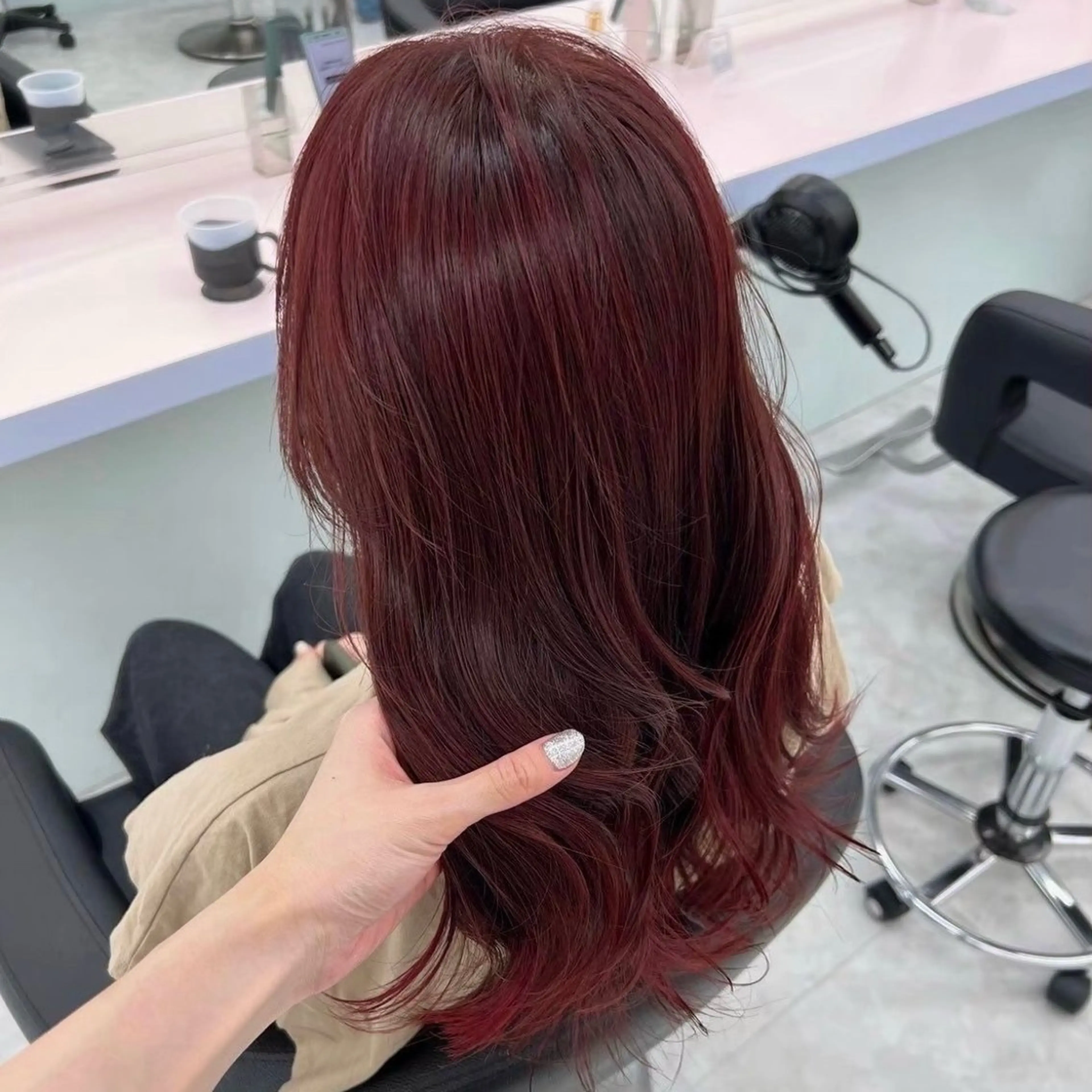 ロング カラー 韓国っぽ♡寒色/暗髪 🫧MOEKA🦋のヘアスタイル