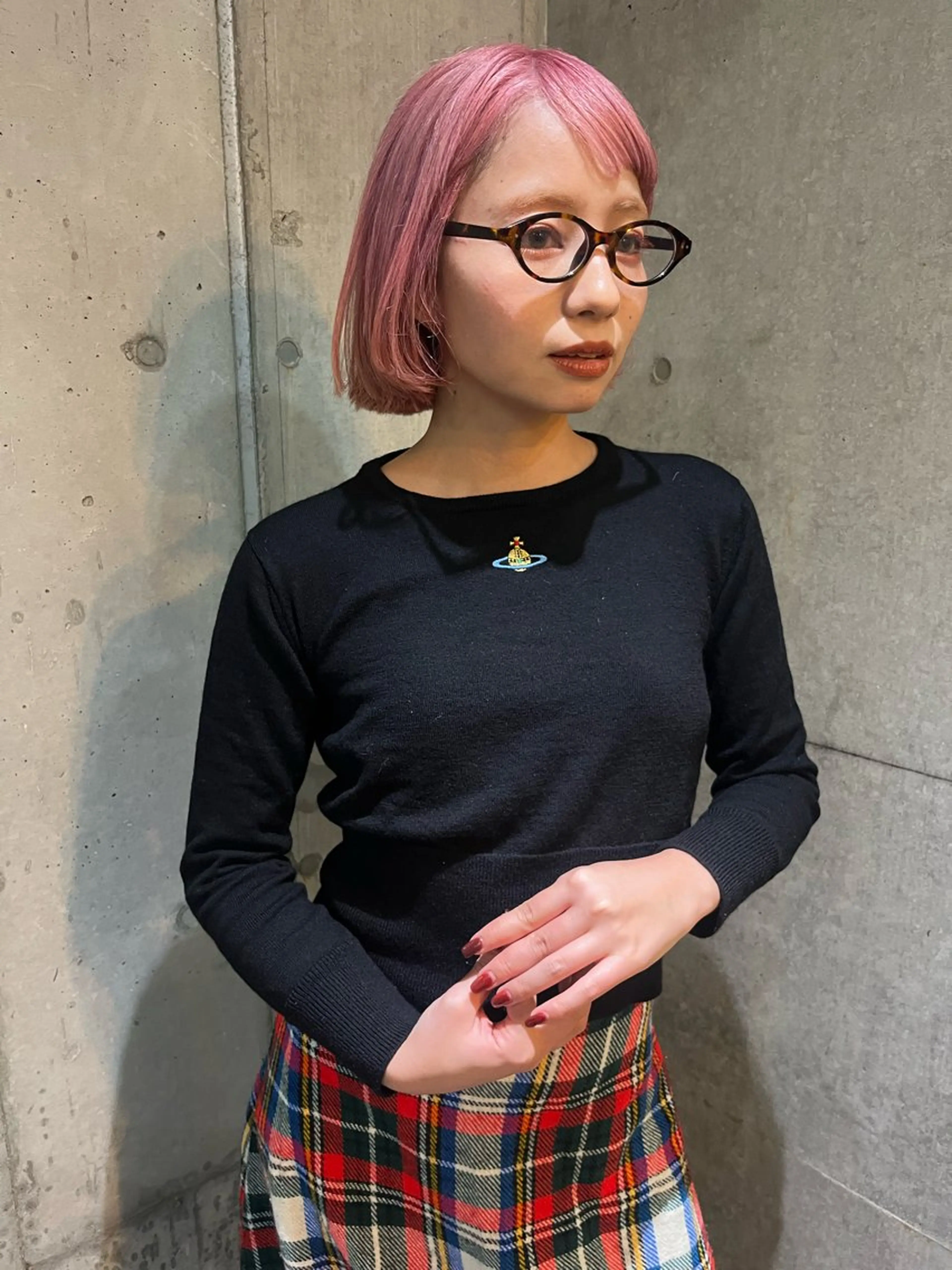 ミディアム カラー ヘアカラー トリートメント ハイトーン/顔まわり レイヤー/YUKAのヘアスタイル