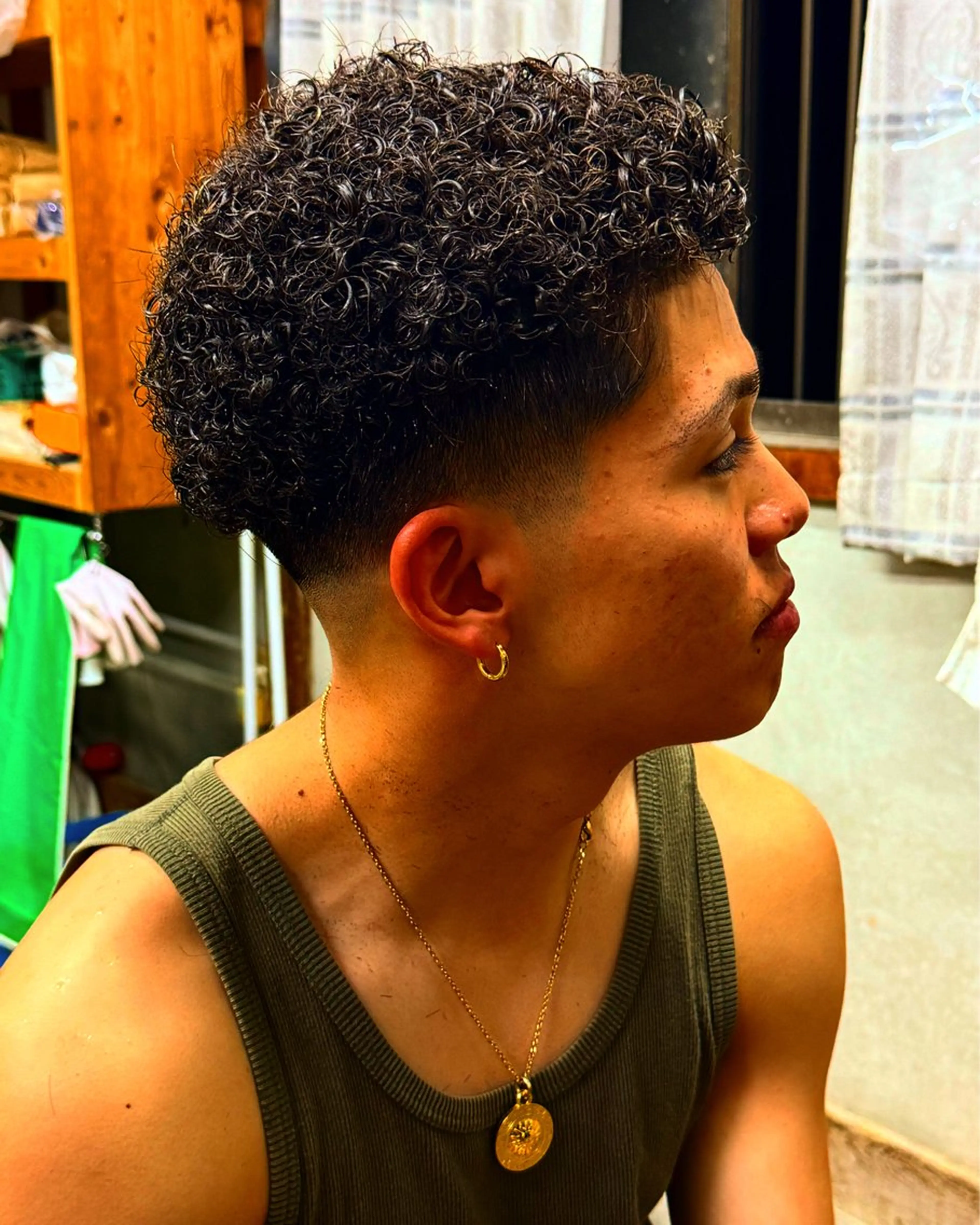 カット+ショートアフロの写真