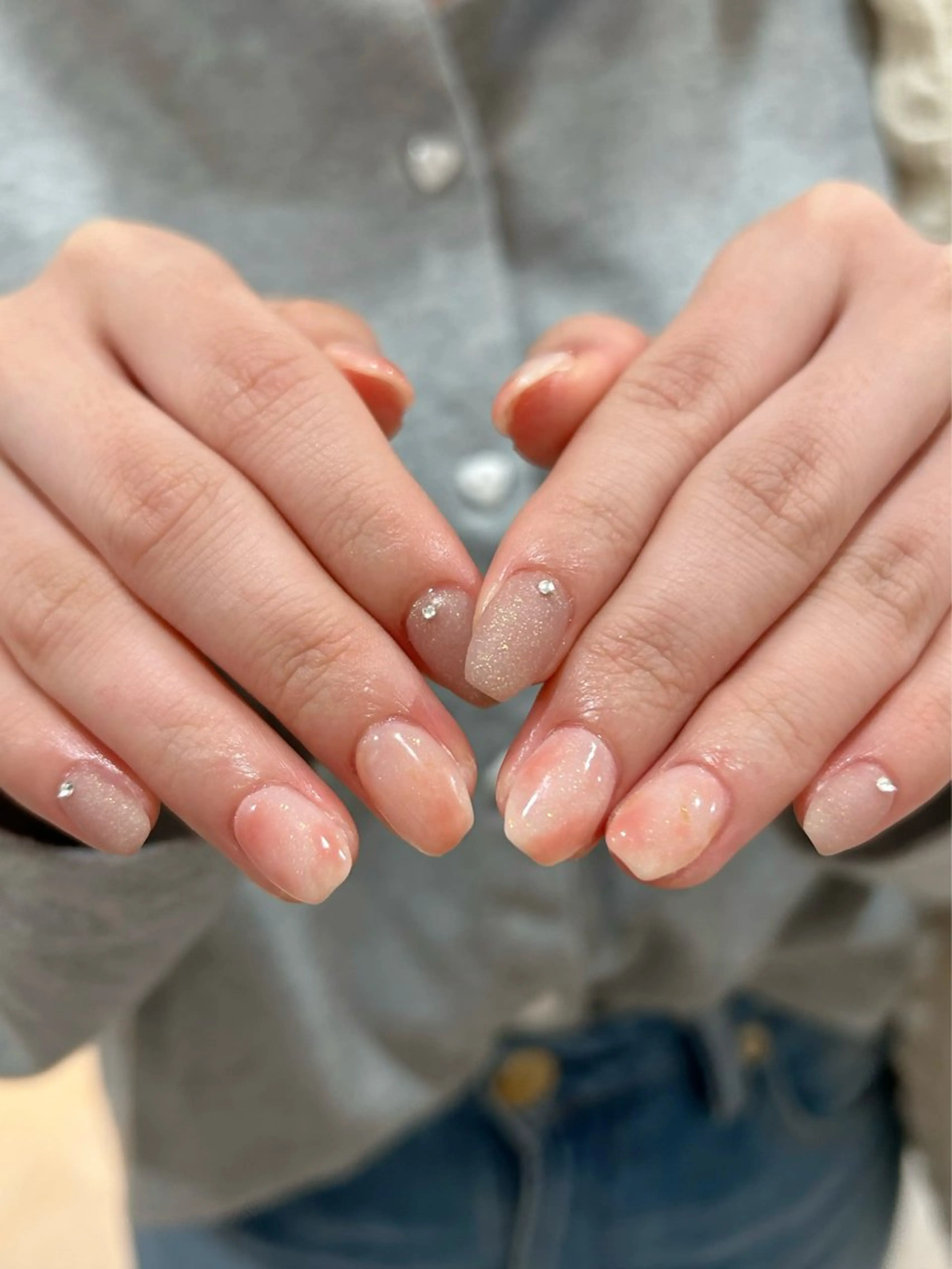 ネイル ブラウン ラメ(グリッター) ピンク ハンドネイル Bianca栄店 はるなのネイルデザイン