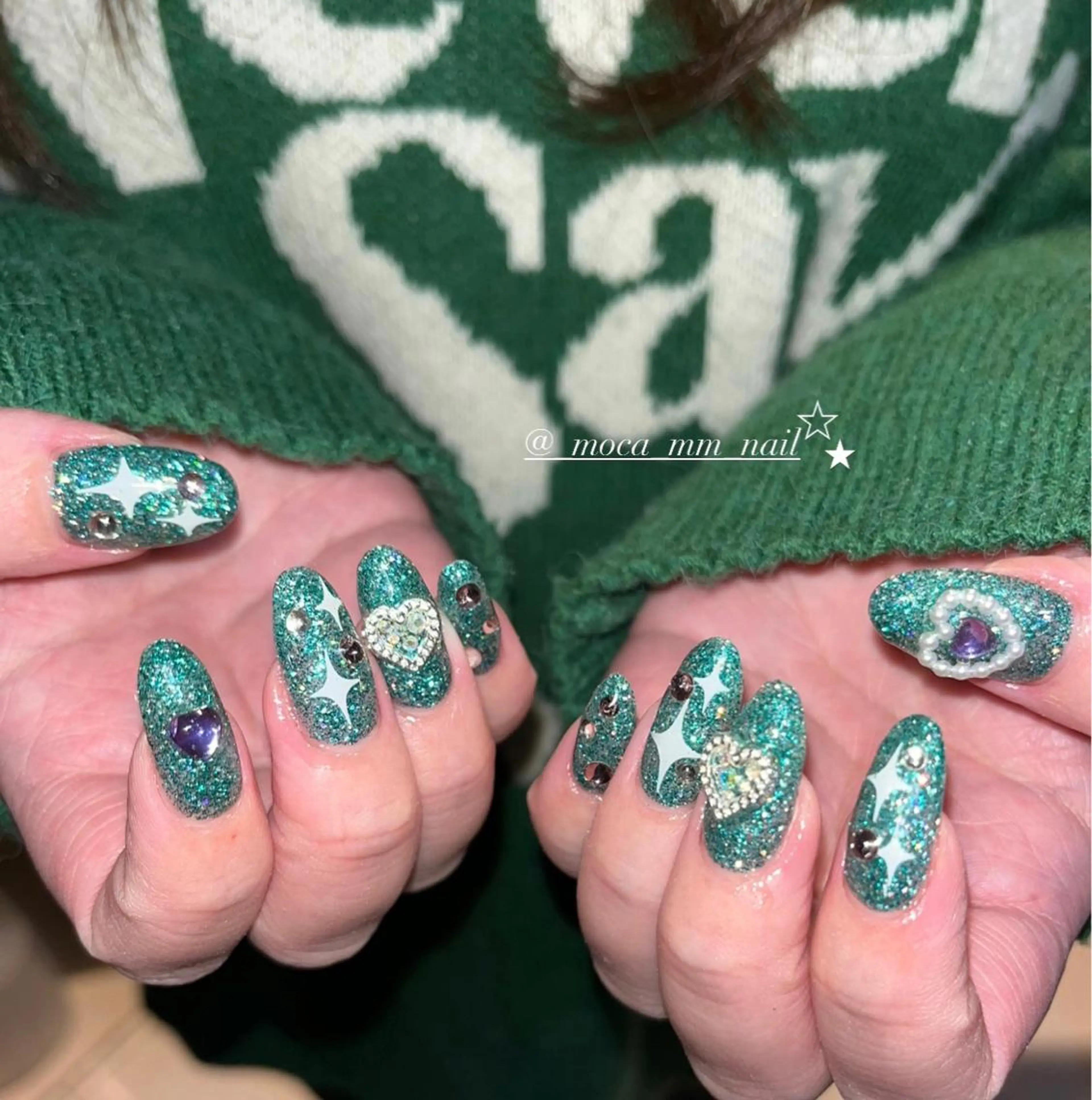 ネイル ハンドネイル フットネイル moca心斎橋所属・˚✧⁺⭐︎༚moca miyuu⁎⁺˳✧༚のネイルデザイン