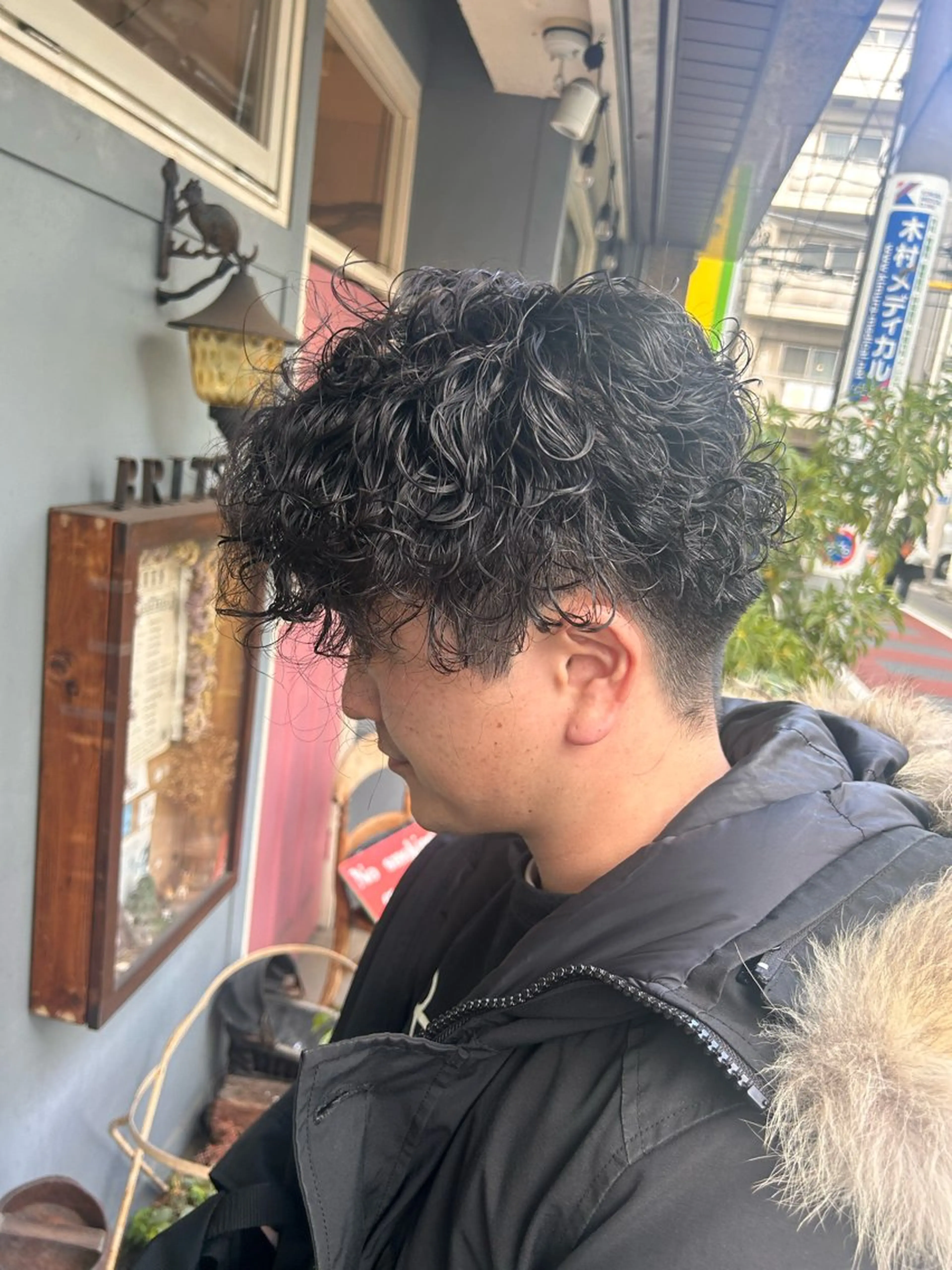 ショート パーマ メンズ メンズパーマ カット パーマ 清水千優/パーマ/透 明感カラー/メンズのヘアスタイル