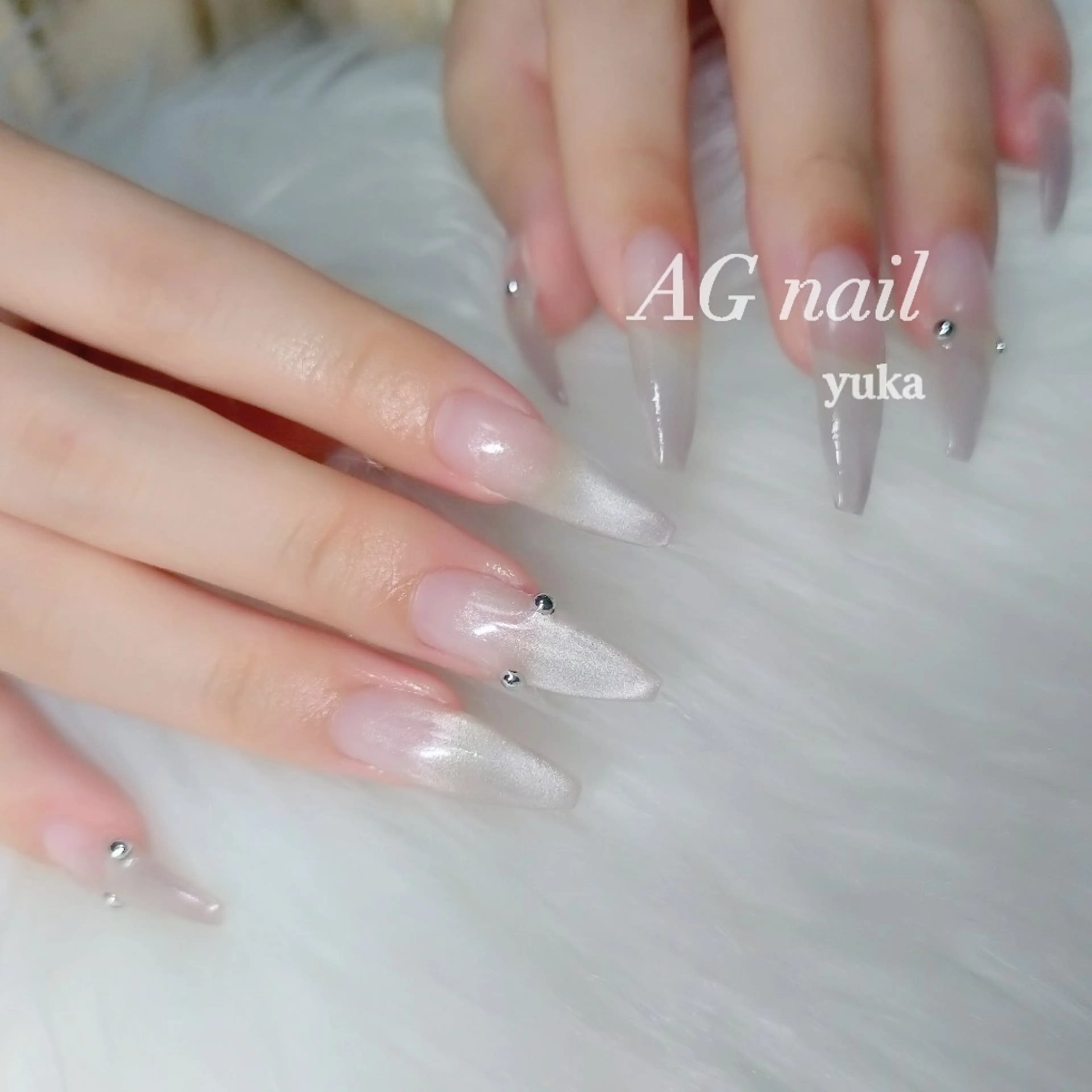 ネイル グラデーション マグネットネイル ハンドネイル ハンドケア AG nail 〚　yuka　〛のネイルデザイン