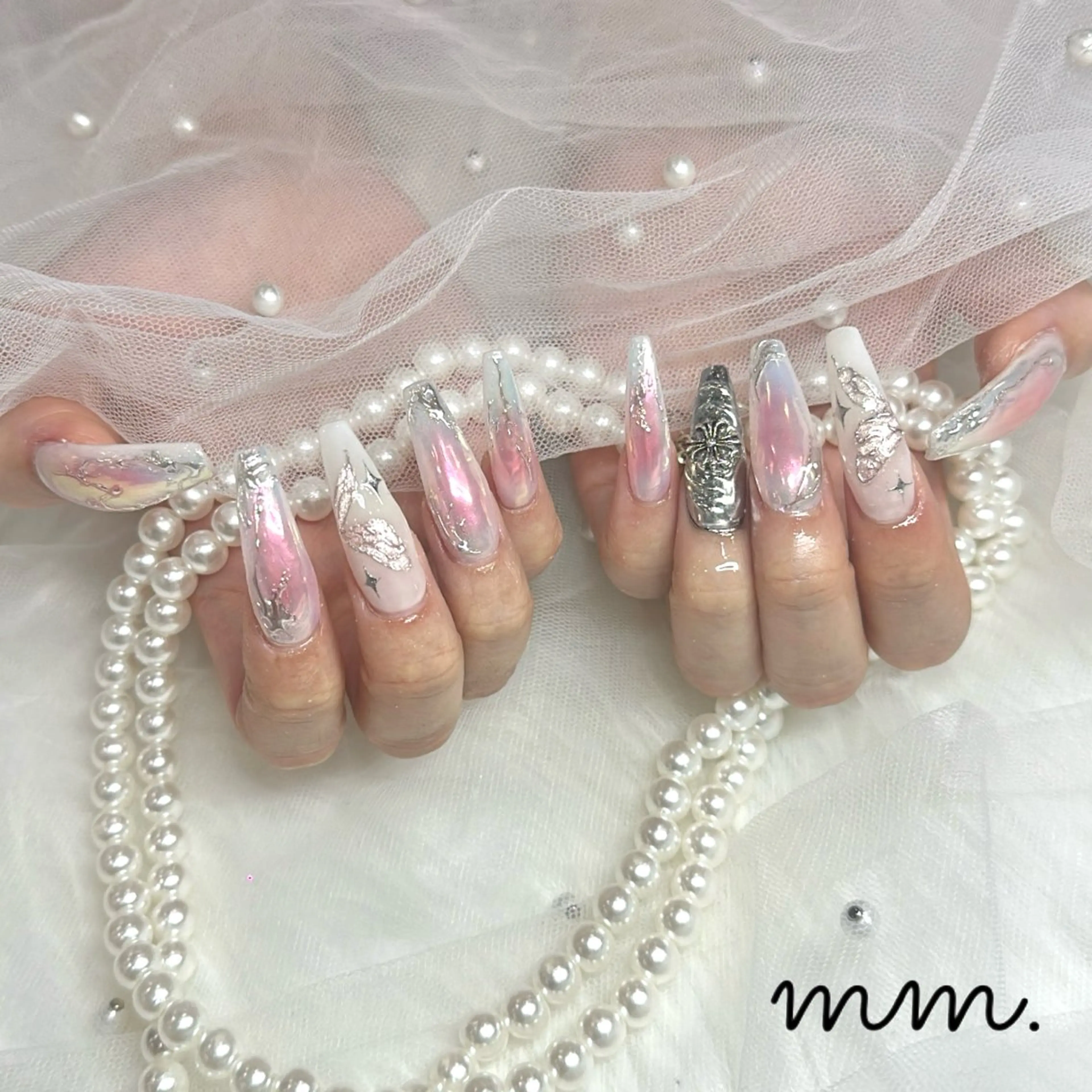 ネイル ハンドネイル 🩷🩵mm.大宮 Riyo🧸🩵🩷のネイルデザイン