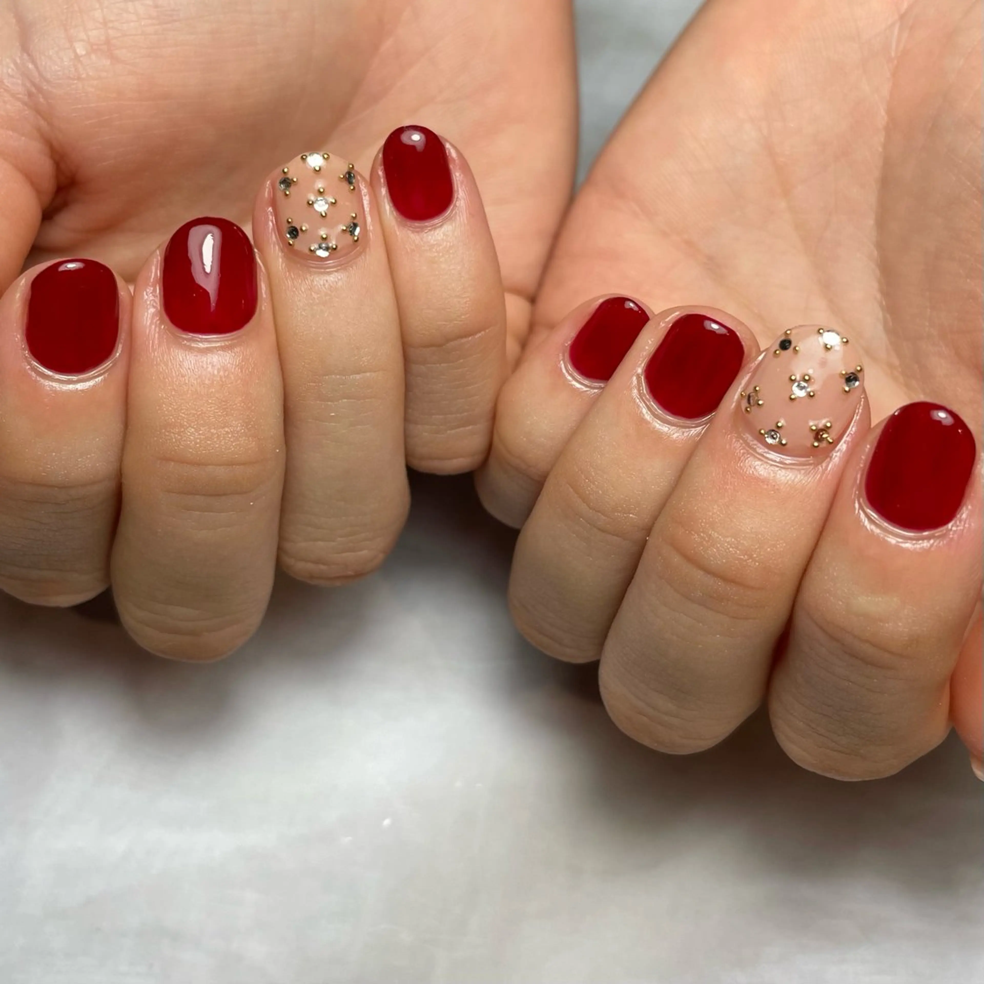 ネイル ボルドー 持ち込み ハンドネイル Reflection marikoのネイルデザイン