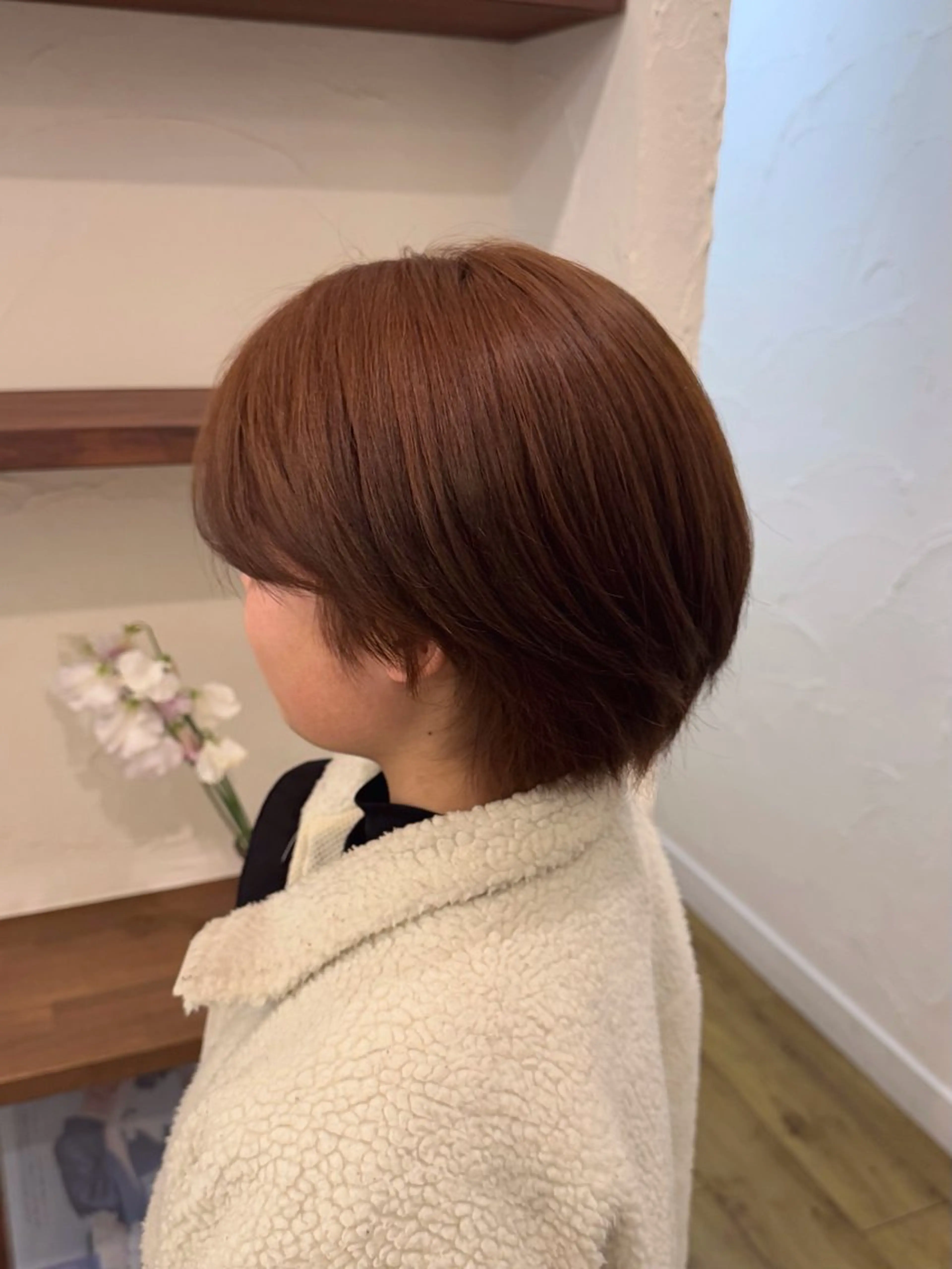 ショート カラー ブラウンカラー オレンジ オレンジブラウン ヘアカラー hair musee所属・musée 柱店のヘアスタイル