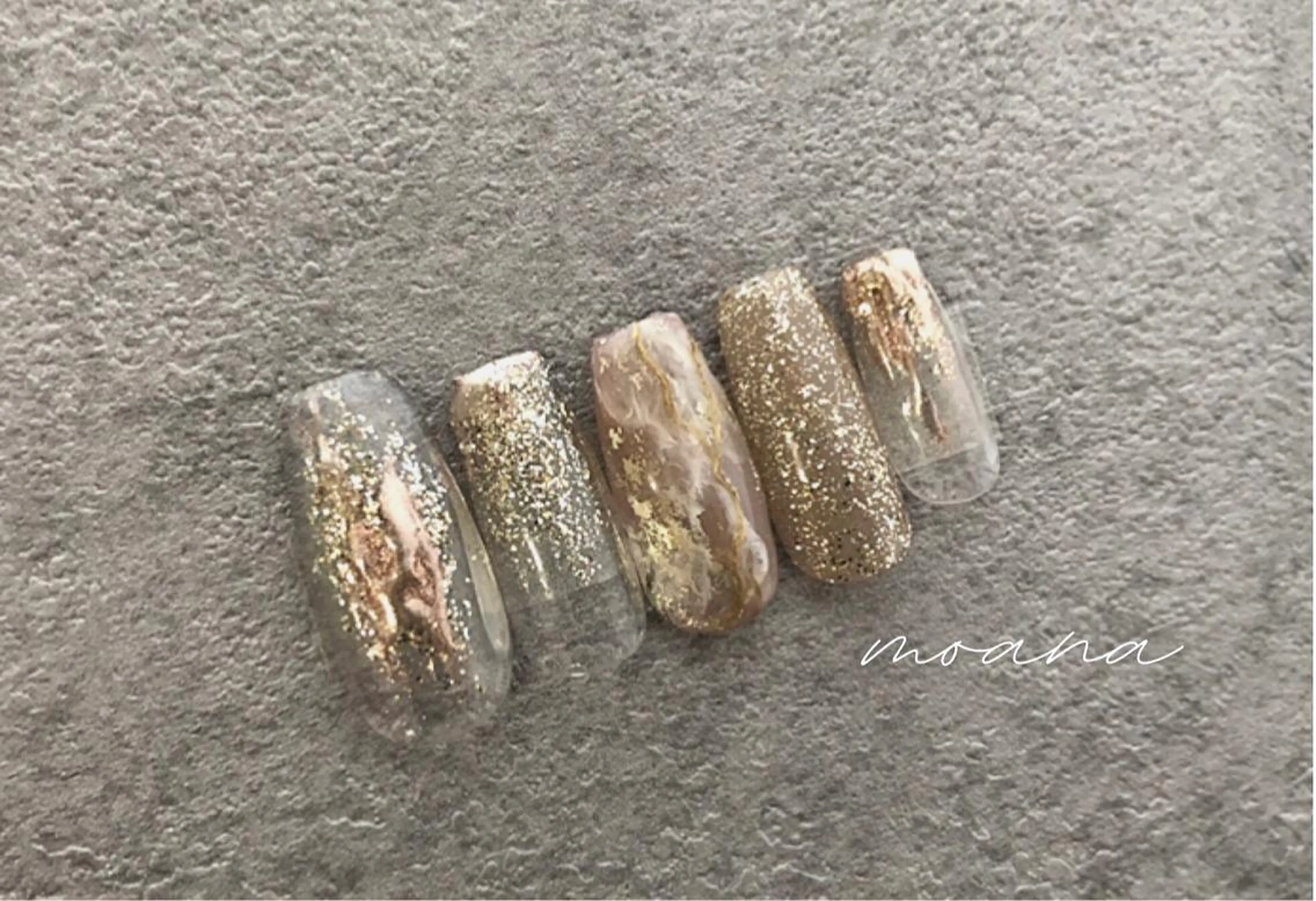 ネイル アートネイル 大理石ネイル(マーブル) マットネイル ニュアンスネイル スクエアネイル private salonMOANAのネイルデザイン