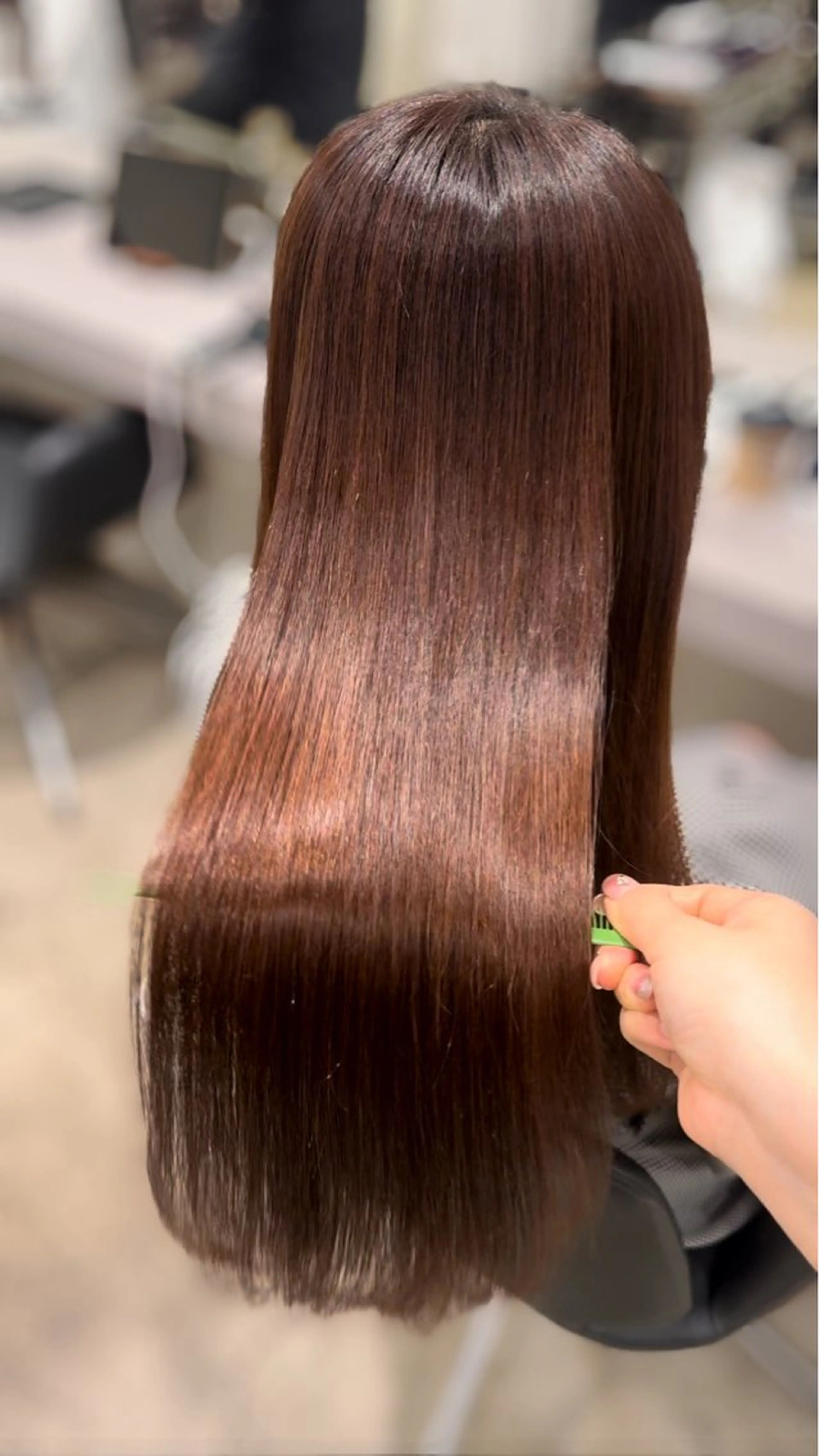 ロング パーマ 縮毛矯正 透明感カラー ふうか　渋谷のヘアスタイル