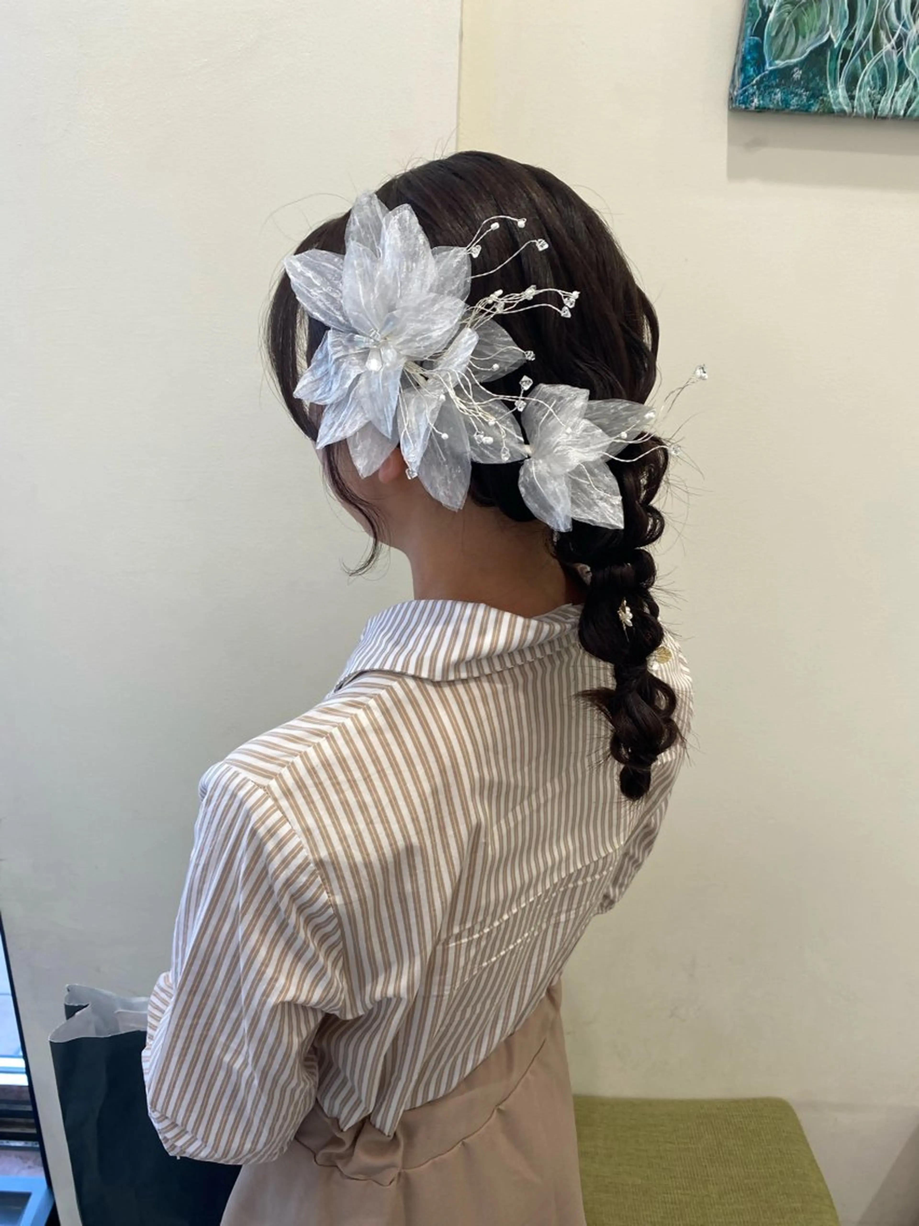 ロング ヘアアレンジ 結婚式・ブライダル ヘアセット ayaka #パーマ#アレンジのヘアスタイル