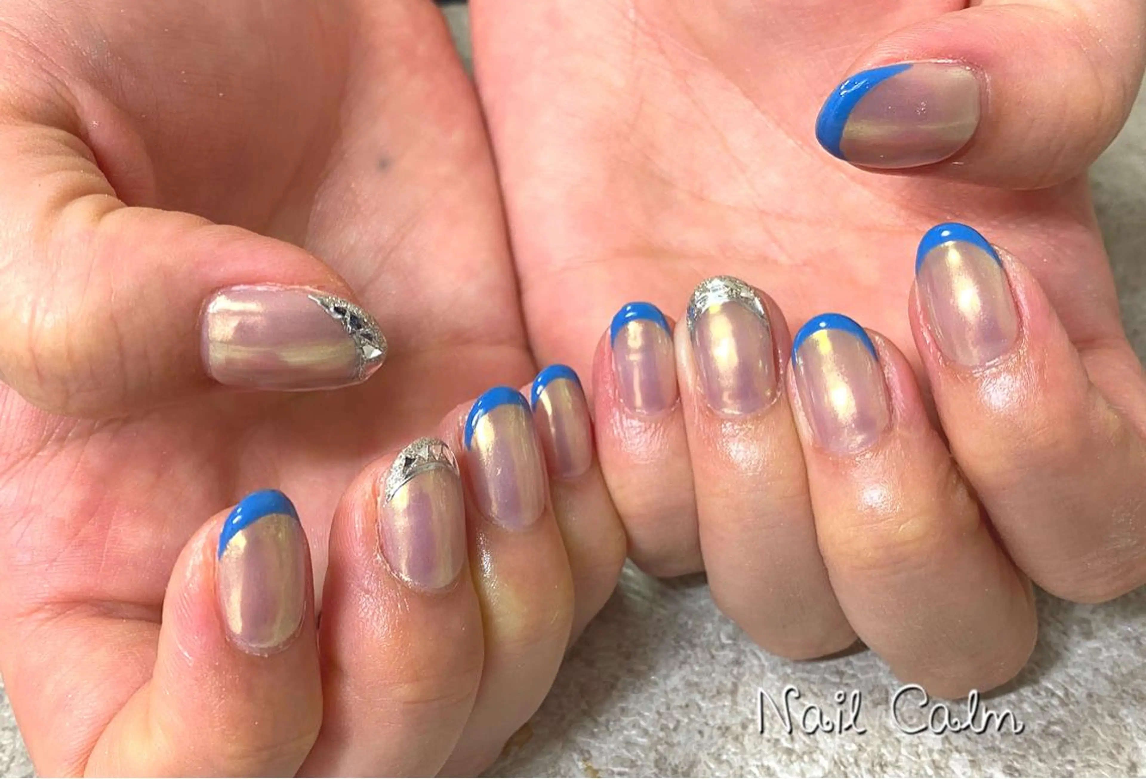 ネイル フレンチネイル ガラスフレンチ ハンドネイル Nail Calm所属・プライベートサロン Calmのネイルデザイン