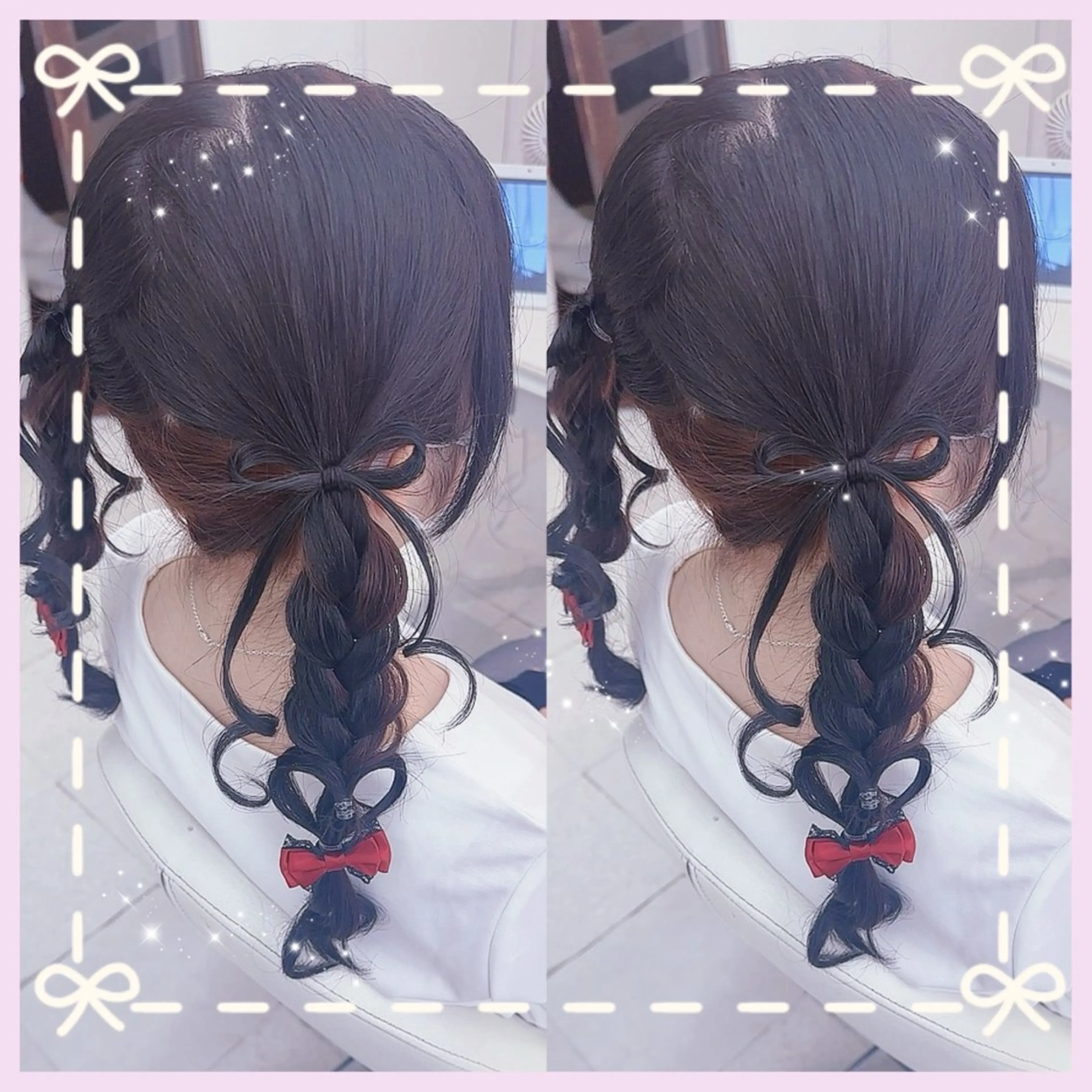 セミロング ヘアアレンジ ヘアセット エクステ♡ヘアメ 内村麻衣のヘアスタイル