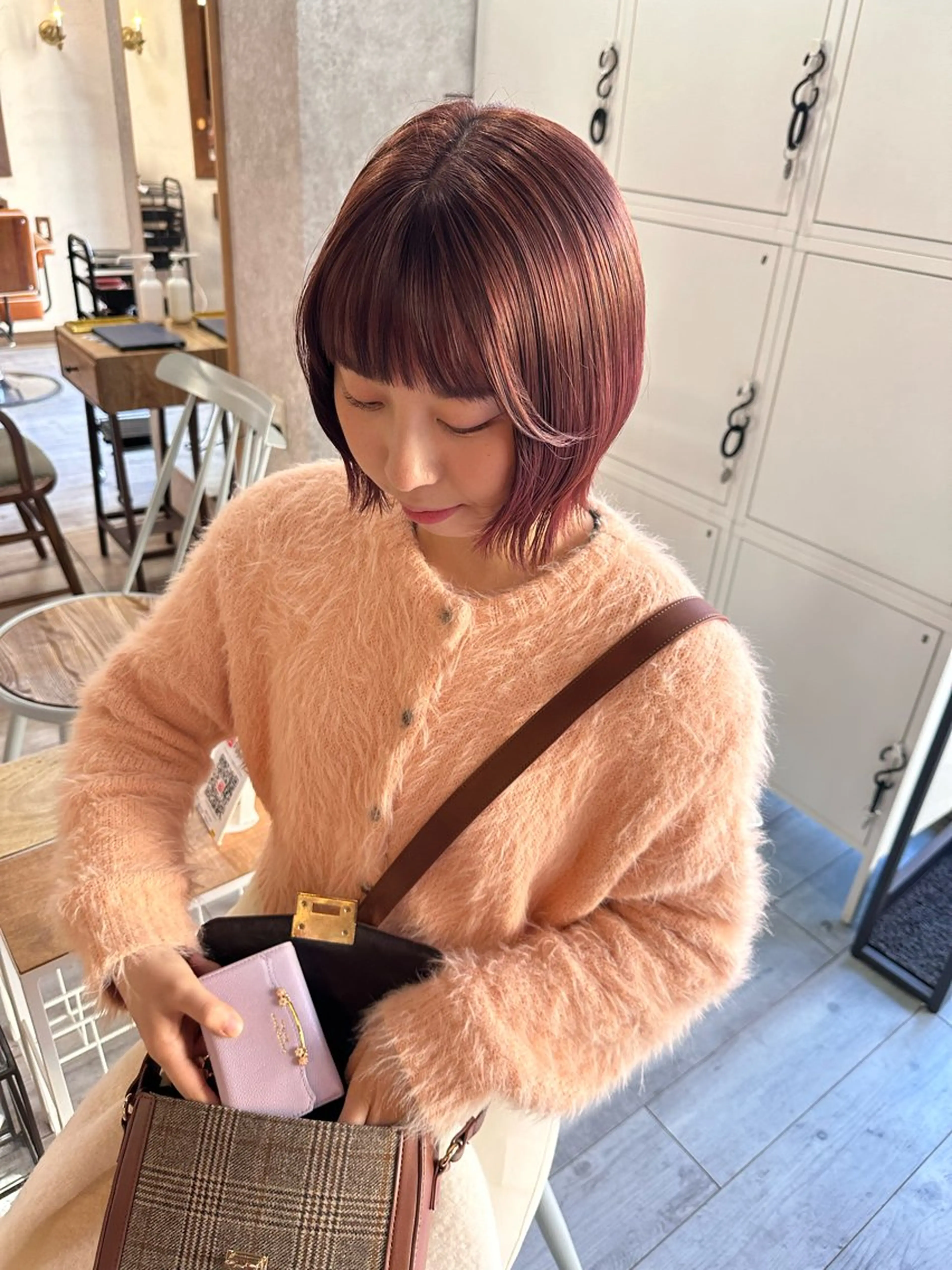 ミディアム カラー ダブルカラー 高橋 みく/ minim 暖色のヘアスタイル