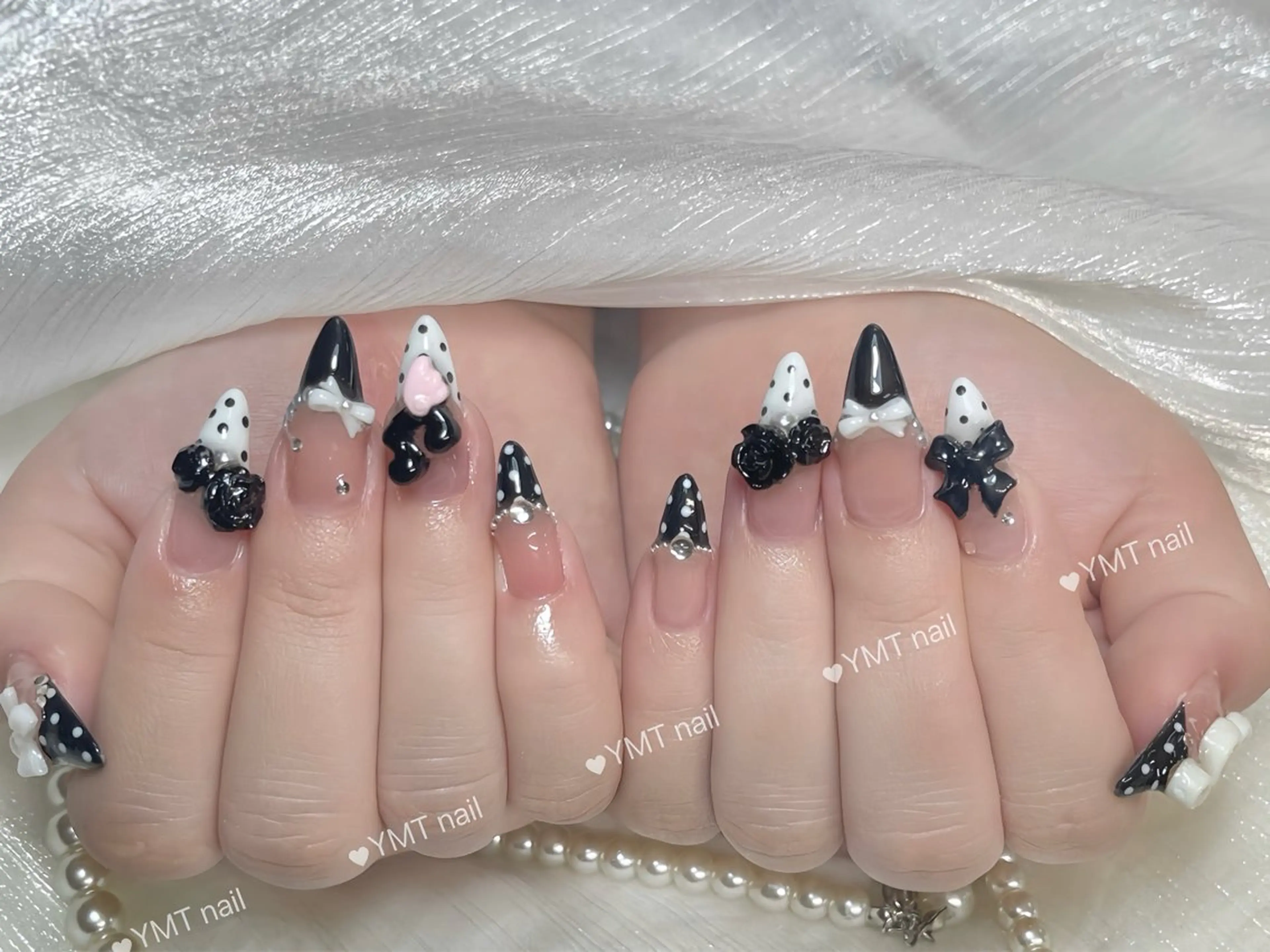 ネイル 長さ出し フットネイル ジェルネイル 韓国ネイル マグネットネイル ハンドネイル YMT． NailStudioのネイルデザイン