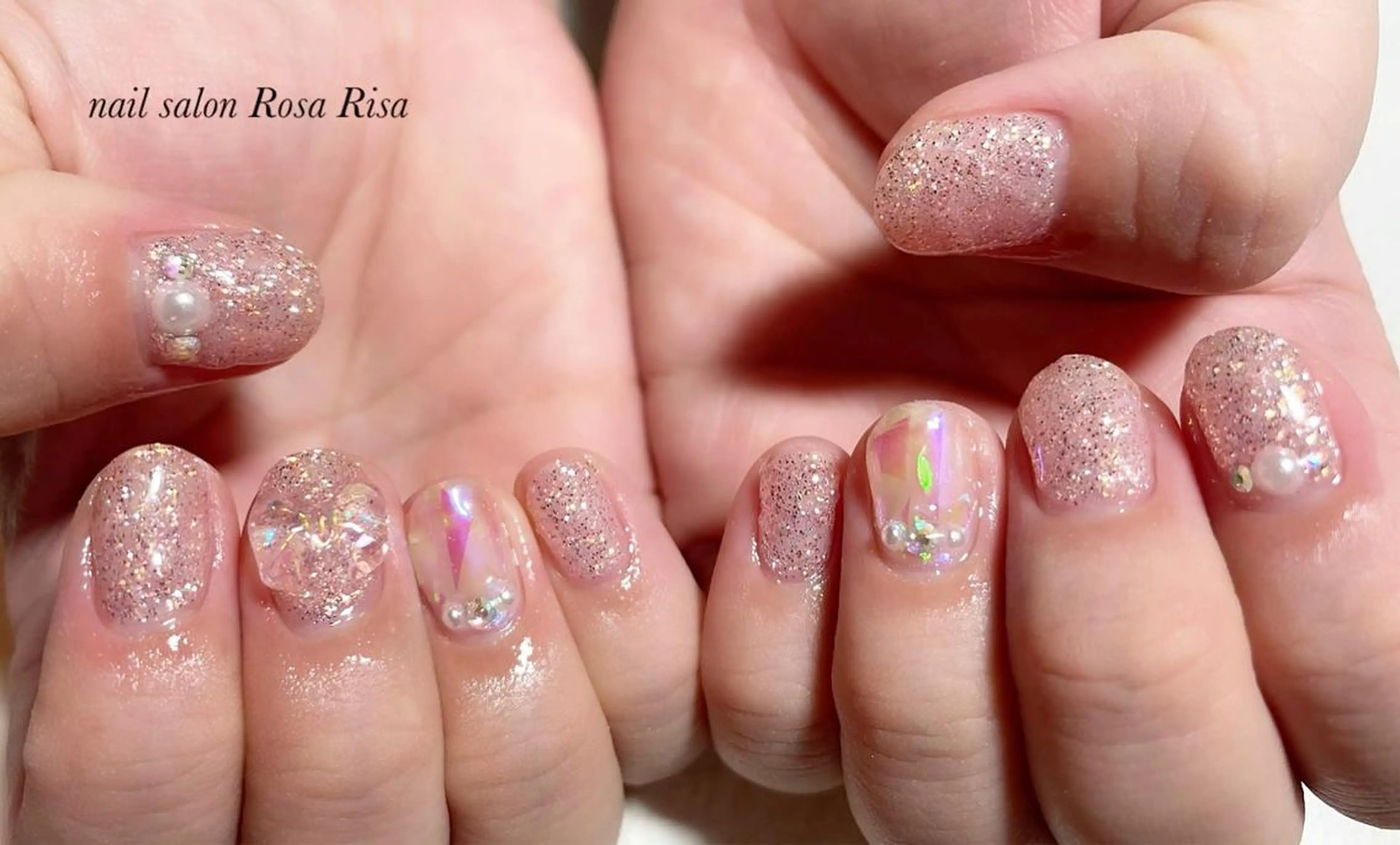 ショート ネイル リボン ネイルスタジオ シェイクユアハンズのネイルデザイン