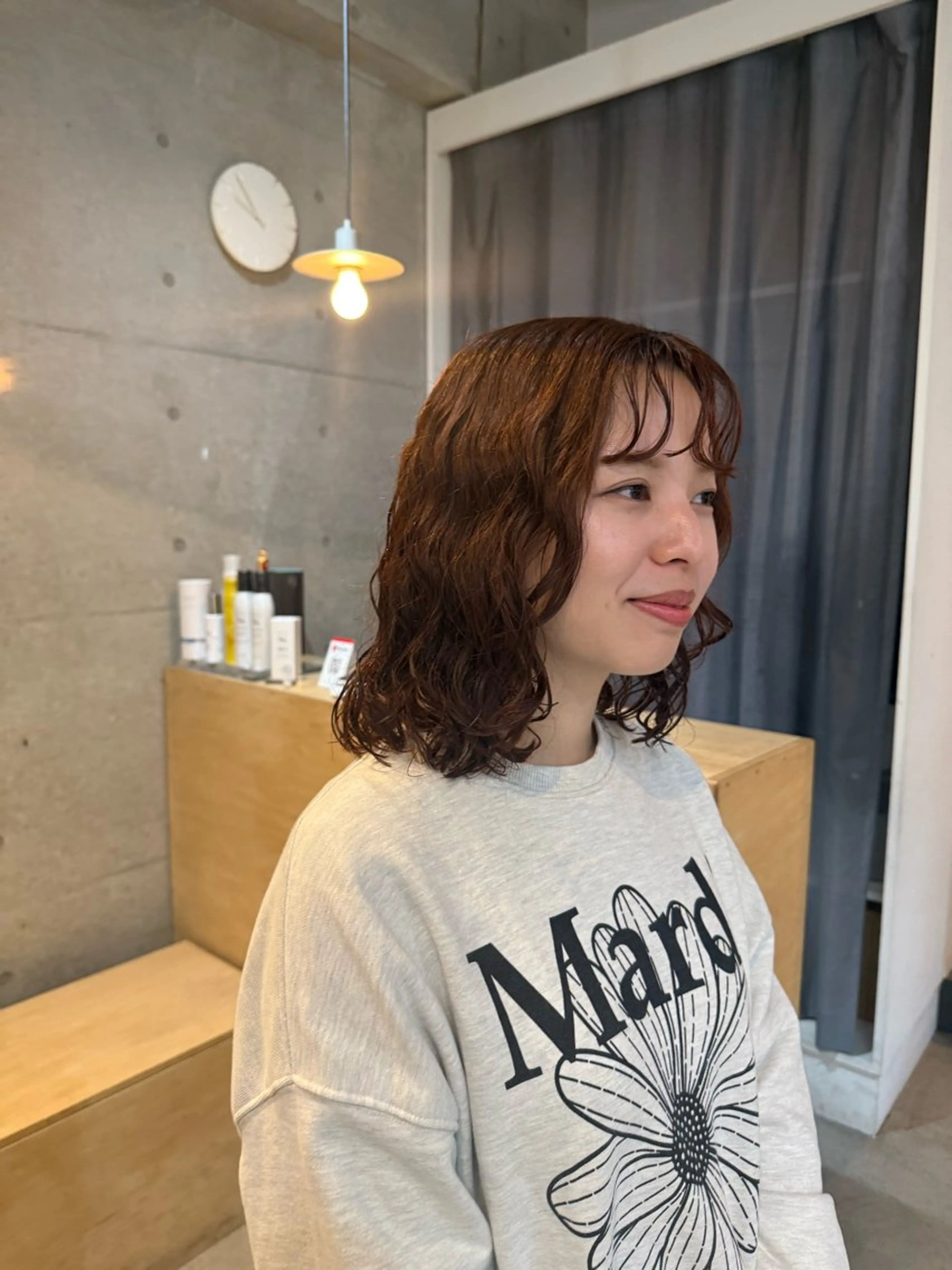 ミディアム カット ヘアカラー パーマ トリートメント デジタルパーマ ウェーブパーマ/神野のヘアスタイル