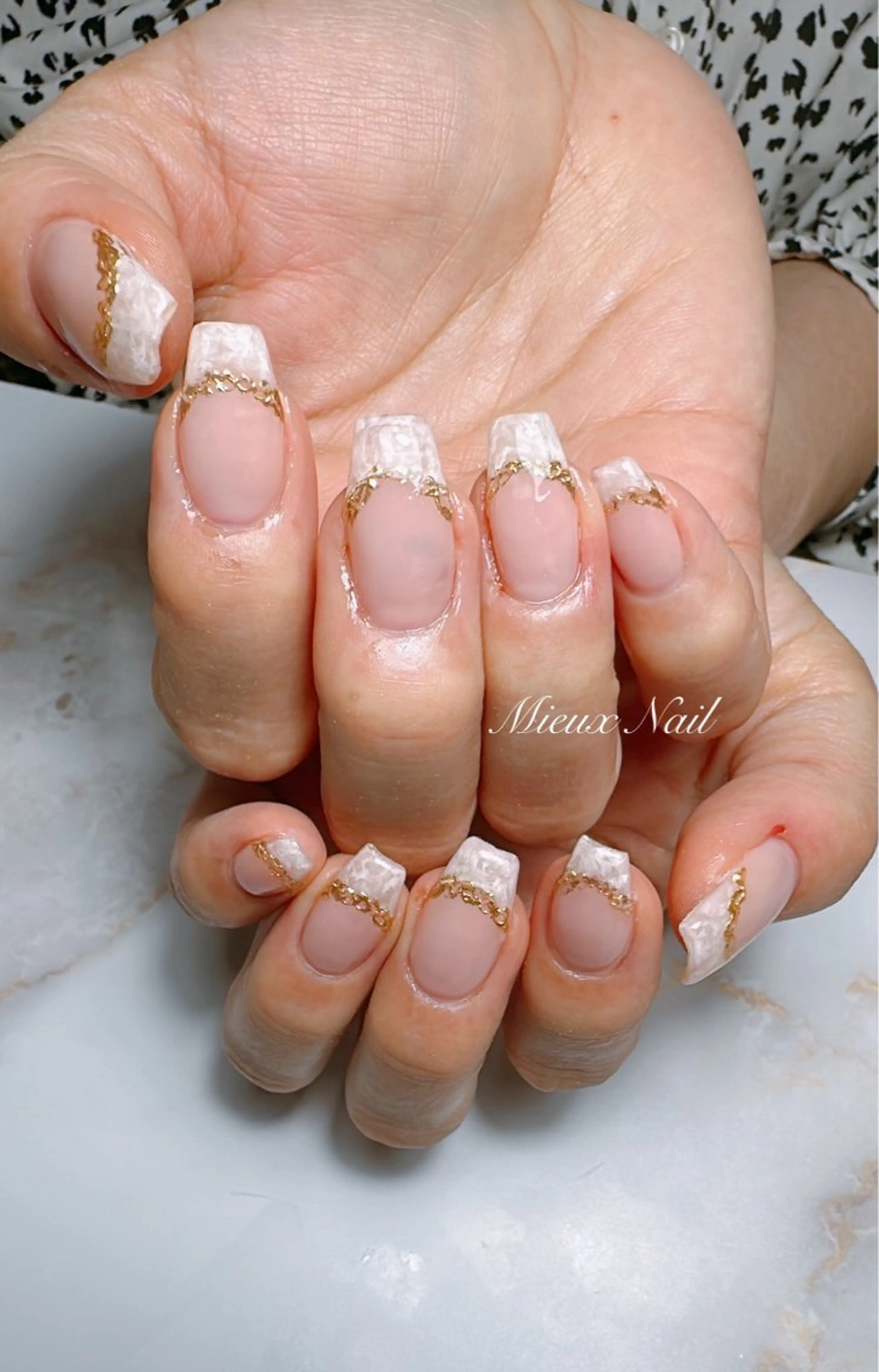 ネイル ブルー ジェルネイル パラジェル ハンドネイル 市川 麻衣子のネイルデザイン