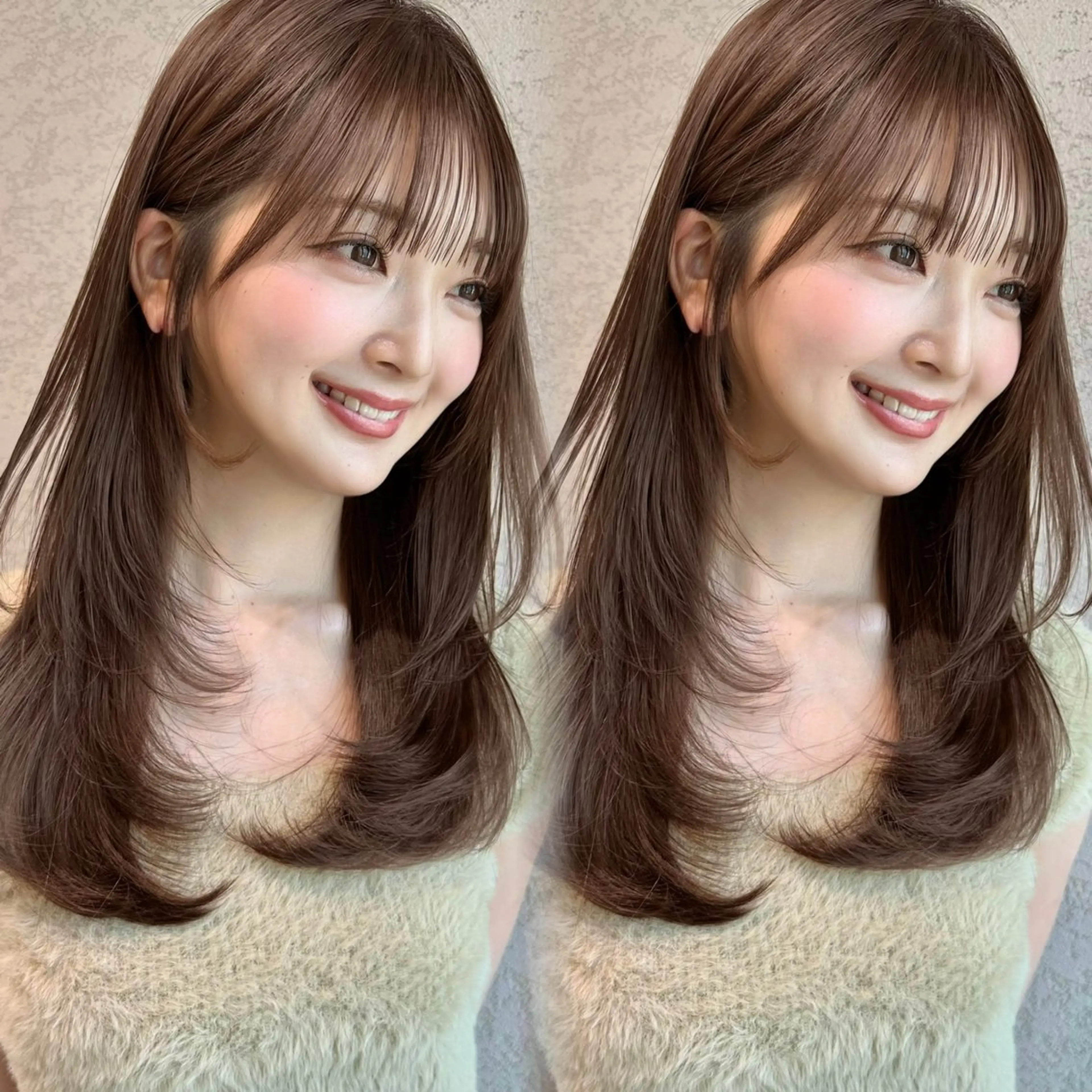 セミロング カラー 似合わせカット カット ヘアカラー トリートメント レイヤー/髪質改善 Lond ambreのヘアスタイル