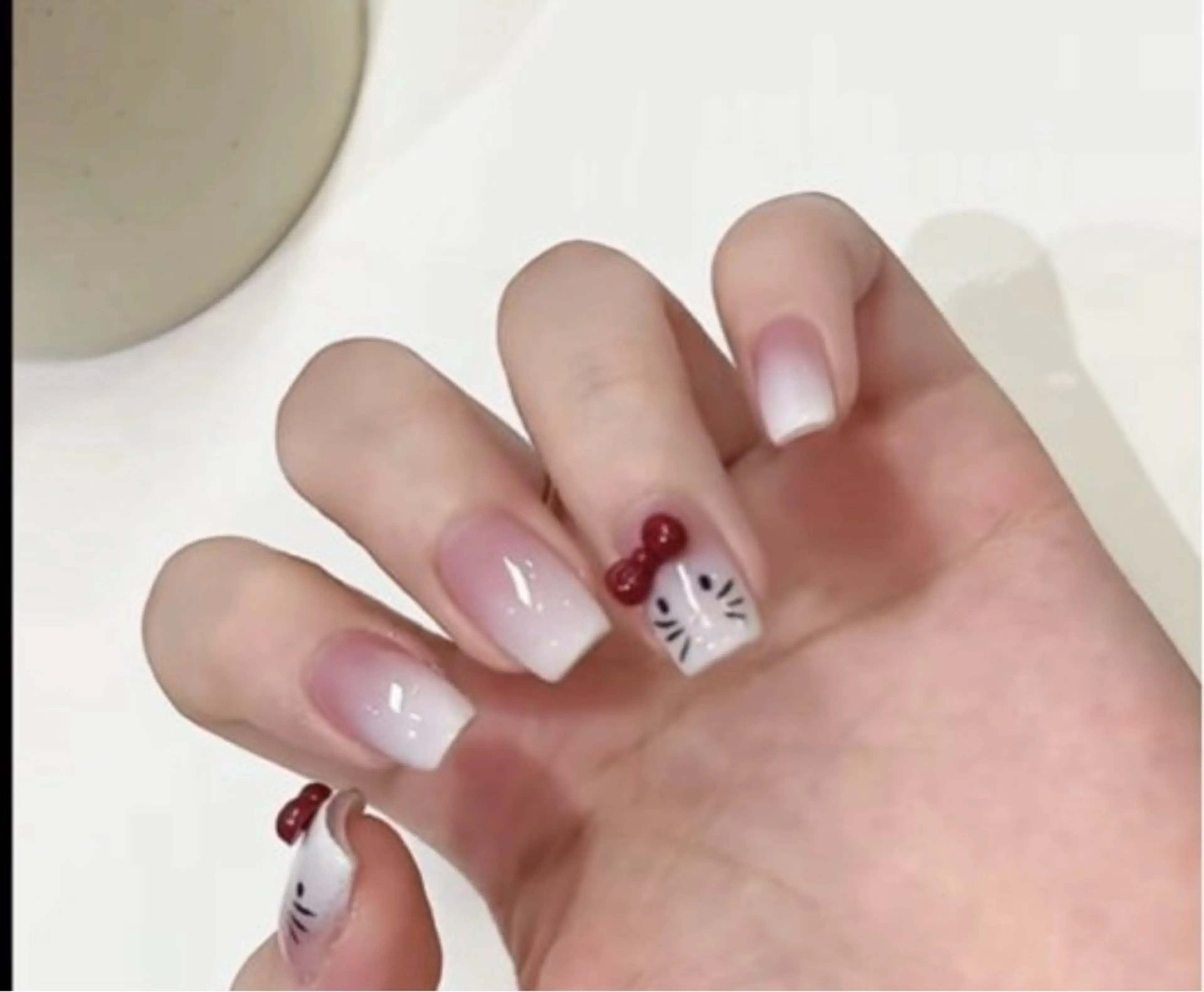 ネイル チークネイル 長さ出し フレンチネイル ガーリー 韓国ネイル sun nail池袋 モデル募集のネイルデザイン