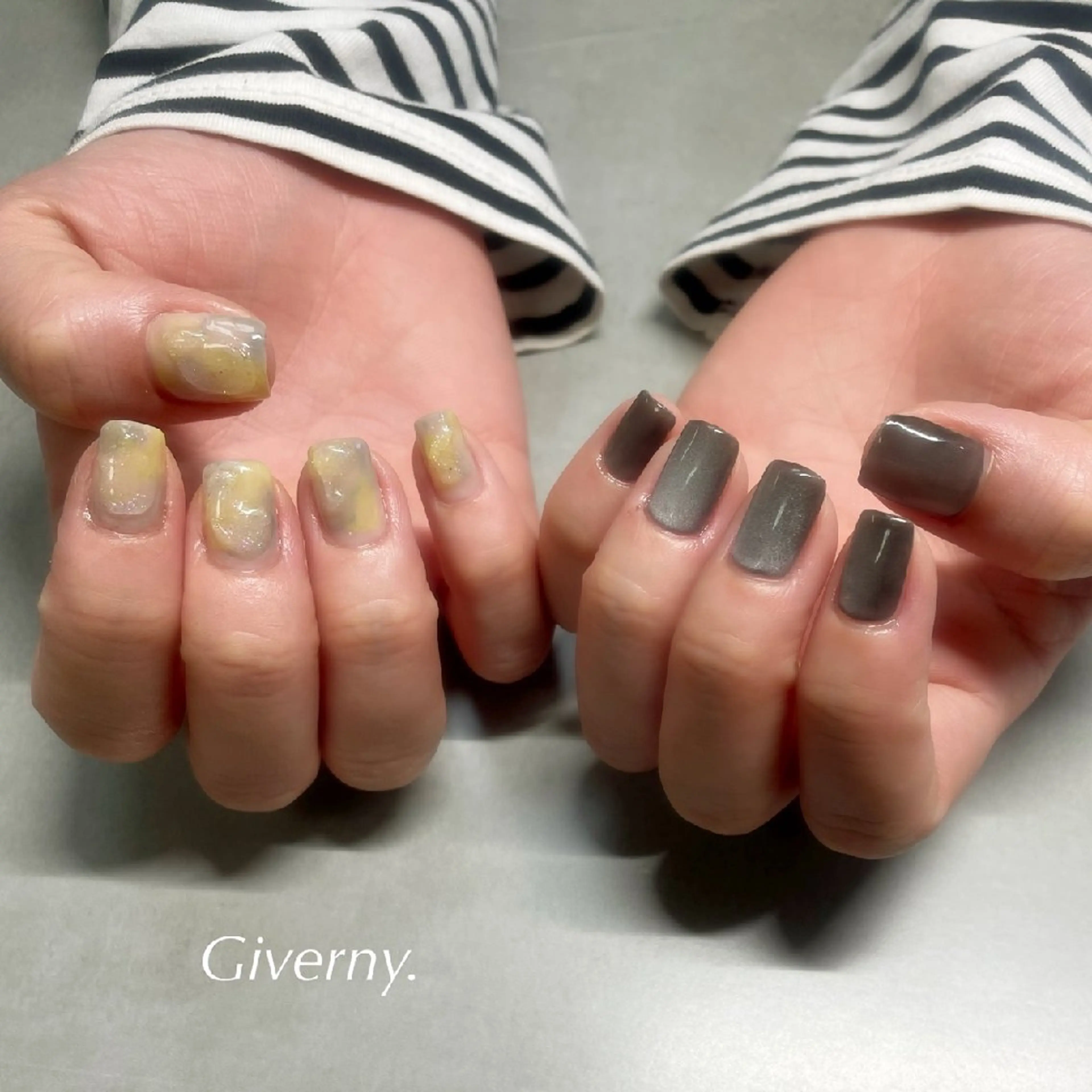 ネイル マグネットネイル ニュアンスネイル ハンドネイル Giverny .のネイルデザイン