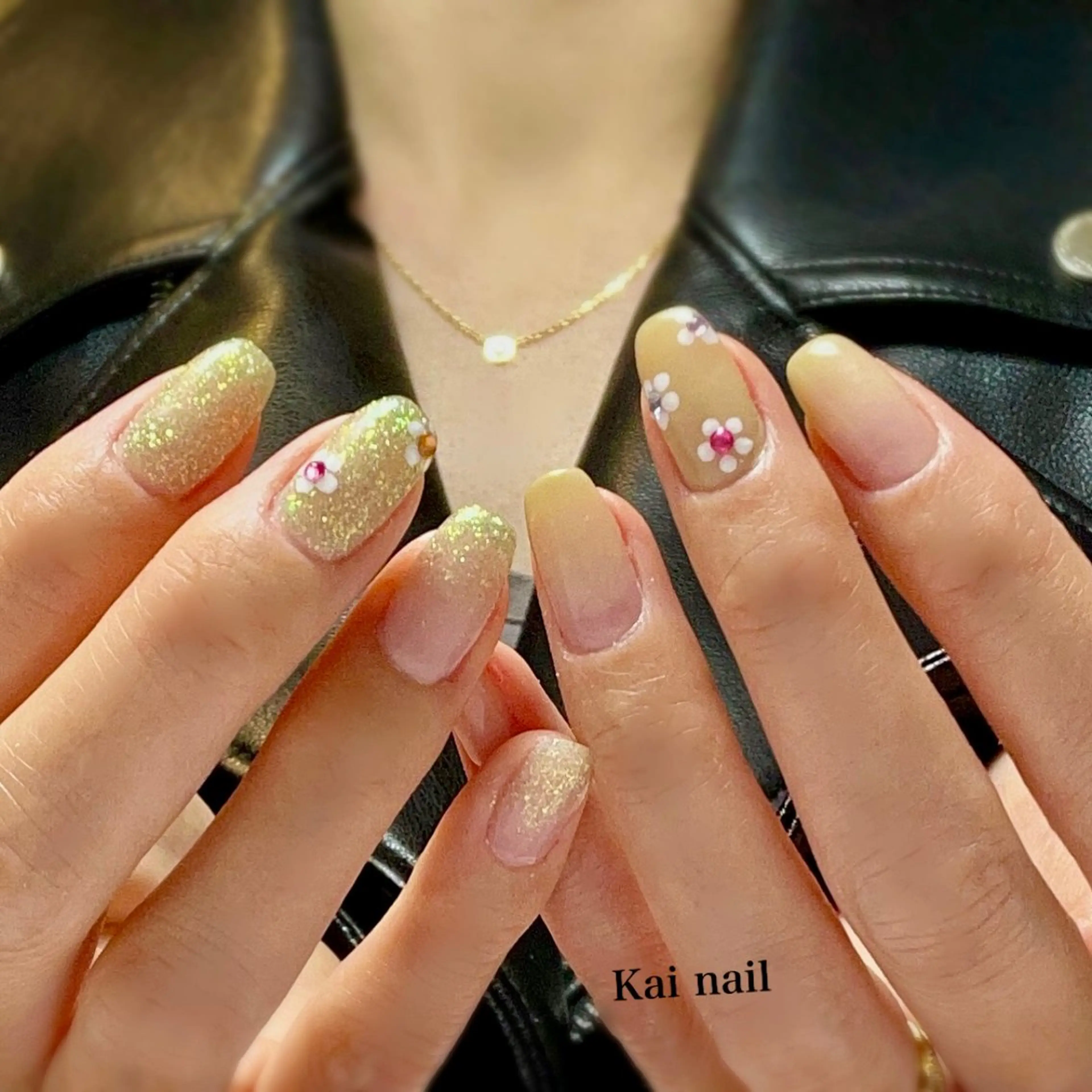 ネイル フラッシュネイル フラワーネイル グラデーション 韓国ネイル ミラーネイル ハンドネイル Kai  nail Mayukoのネイルデザイン