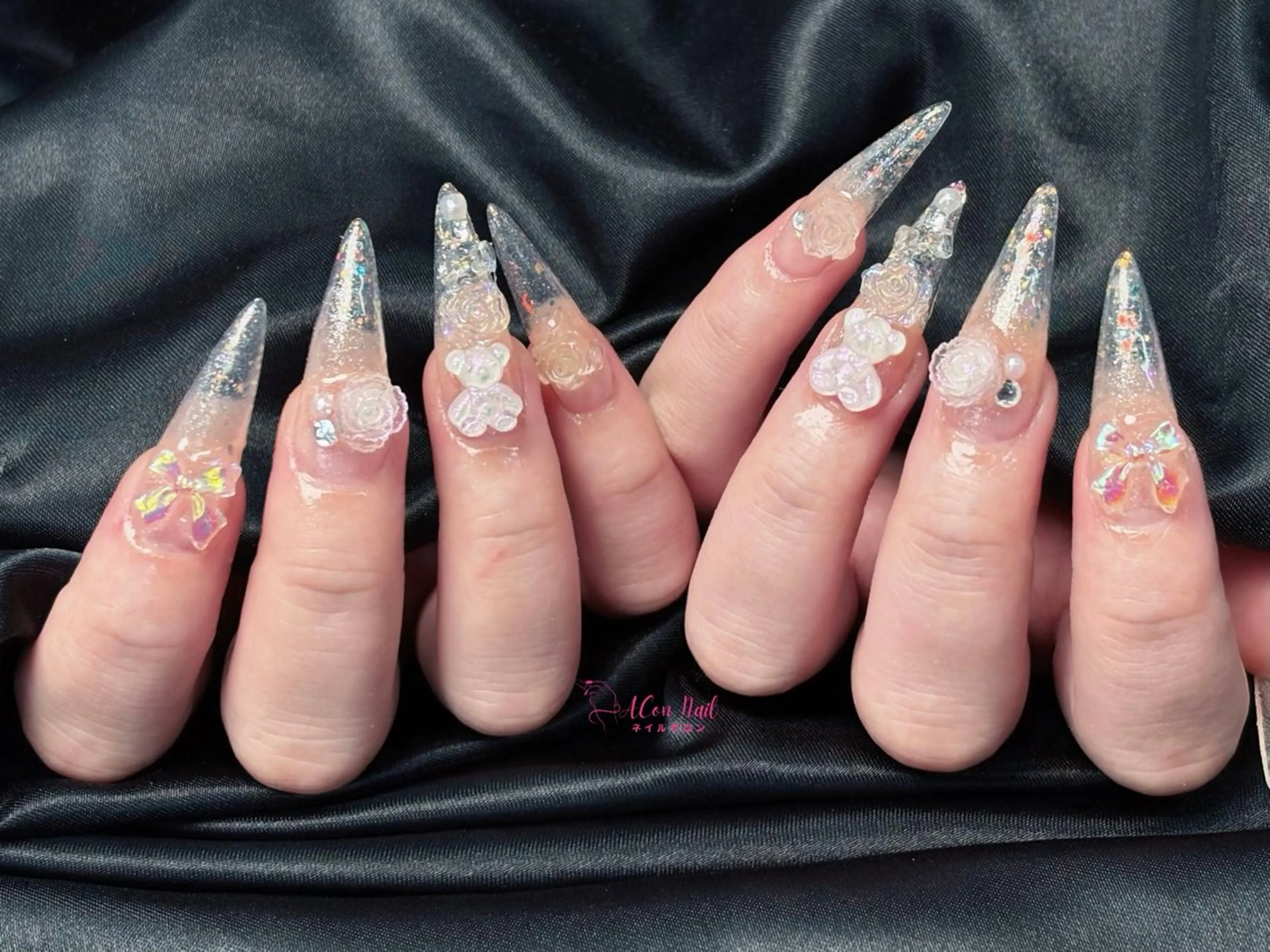 ネイル 桜ネイル 長さ出し フラワーネイル フレンチネイル ジェルネイル ハンドネイル AConNailSalon所属・ACon NailSalonのネイルデザイン