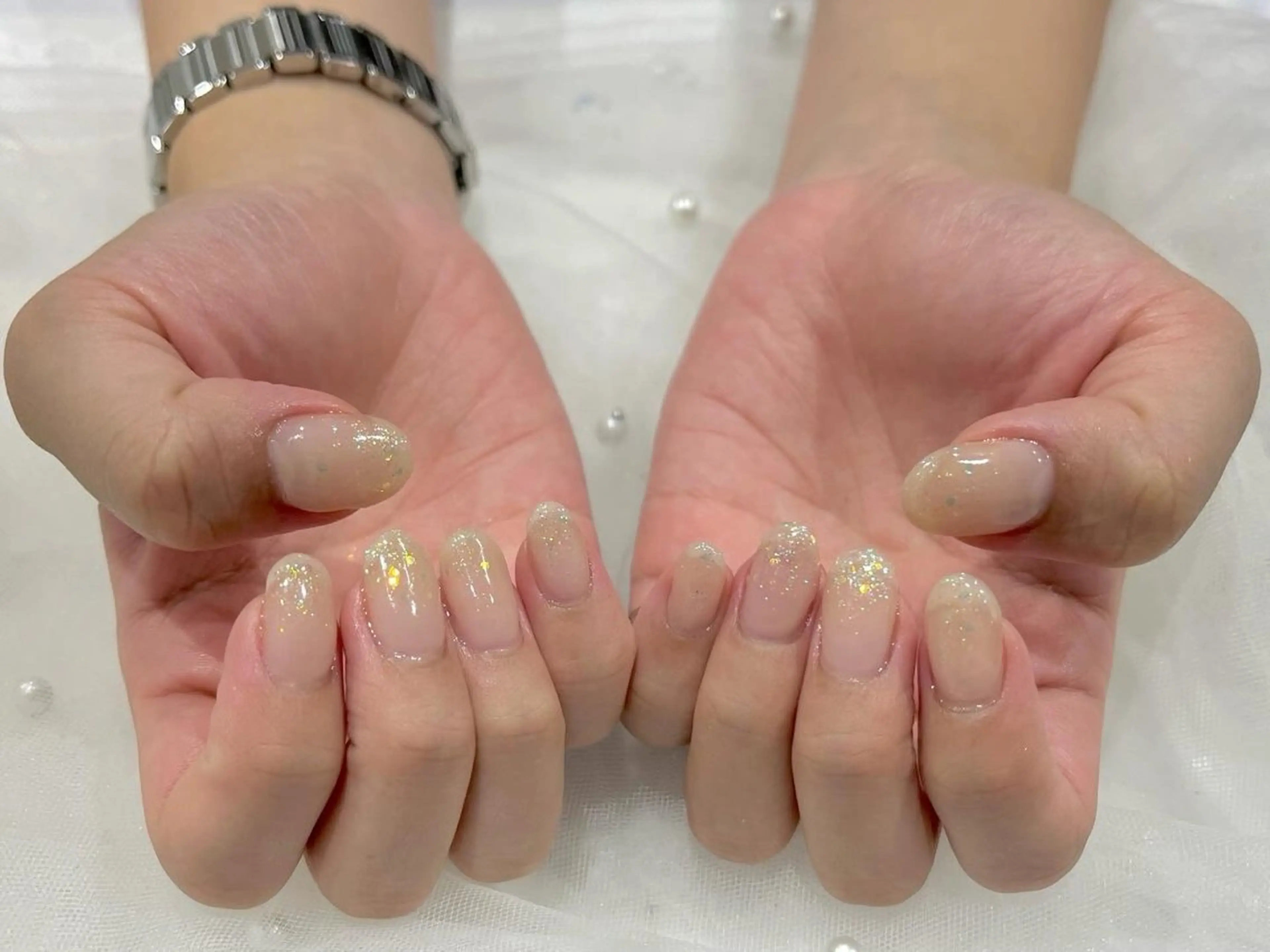 ネイル グラデーション ラメ(グリッター) ラメグラデーション ハンドネイル Nail salon Cielel⟡Ayaのネイルデザイン