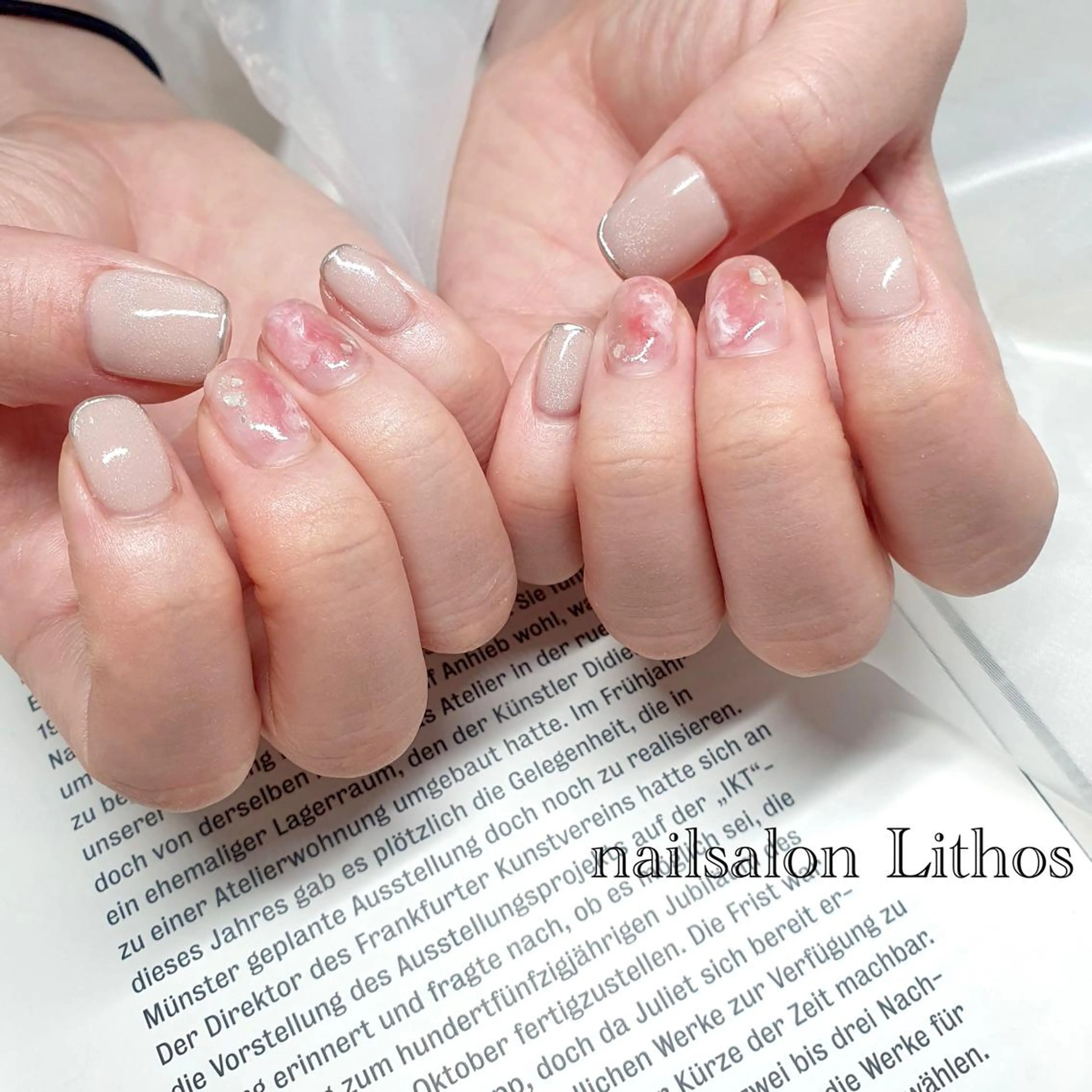 ネイル 桜ネイル 春ネイル ハンドネイル nailsalon Lithos所属・nailsalon Recontreのネイルデザイン