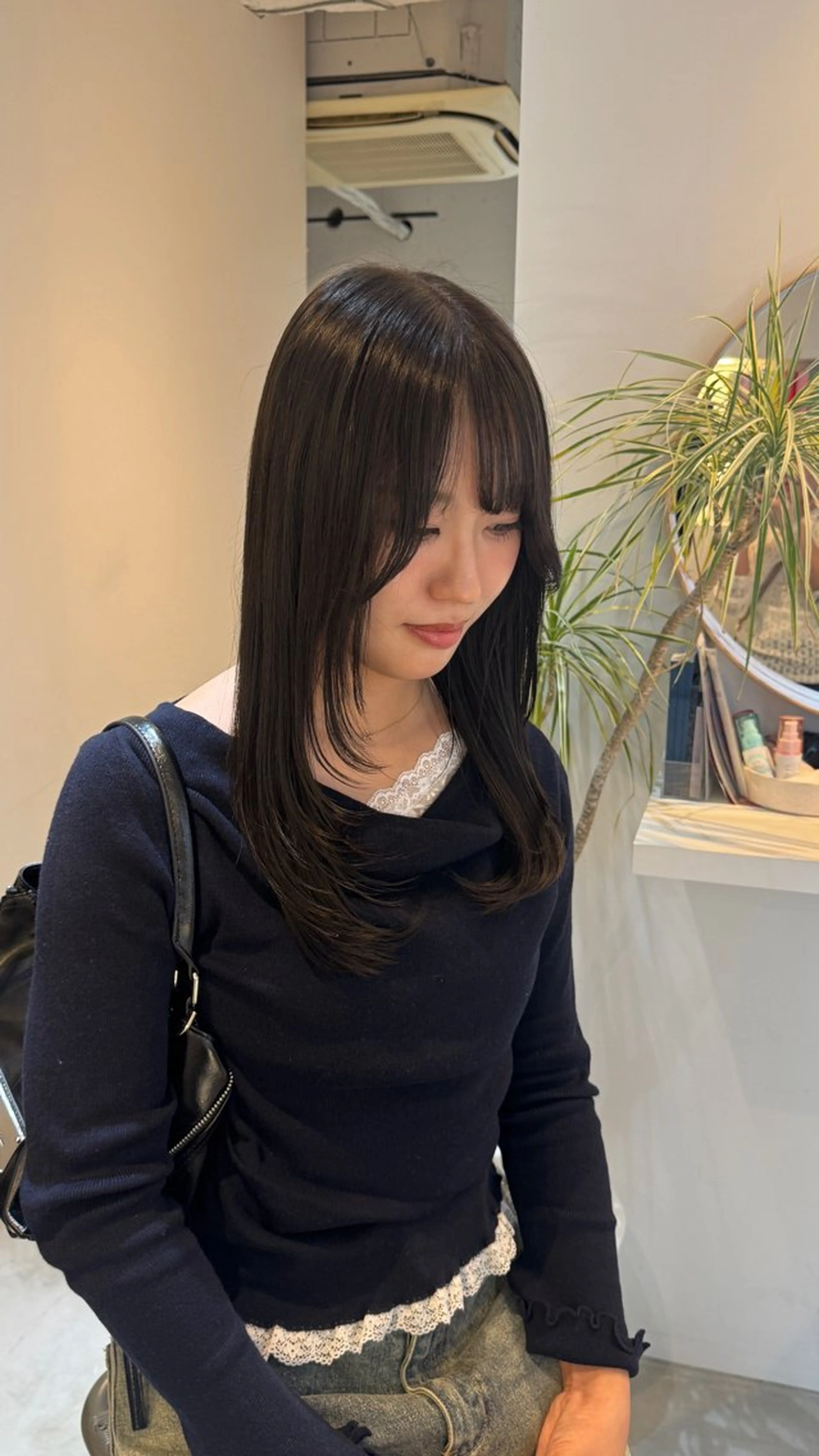 セミロング カラー ベージュカラー オリーブベージュ ヘアカラー トリートメント 華奈/オリーブ/ ベージュ/抜け感🥣のヘアスタイル