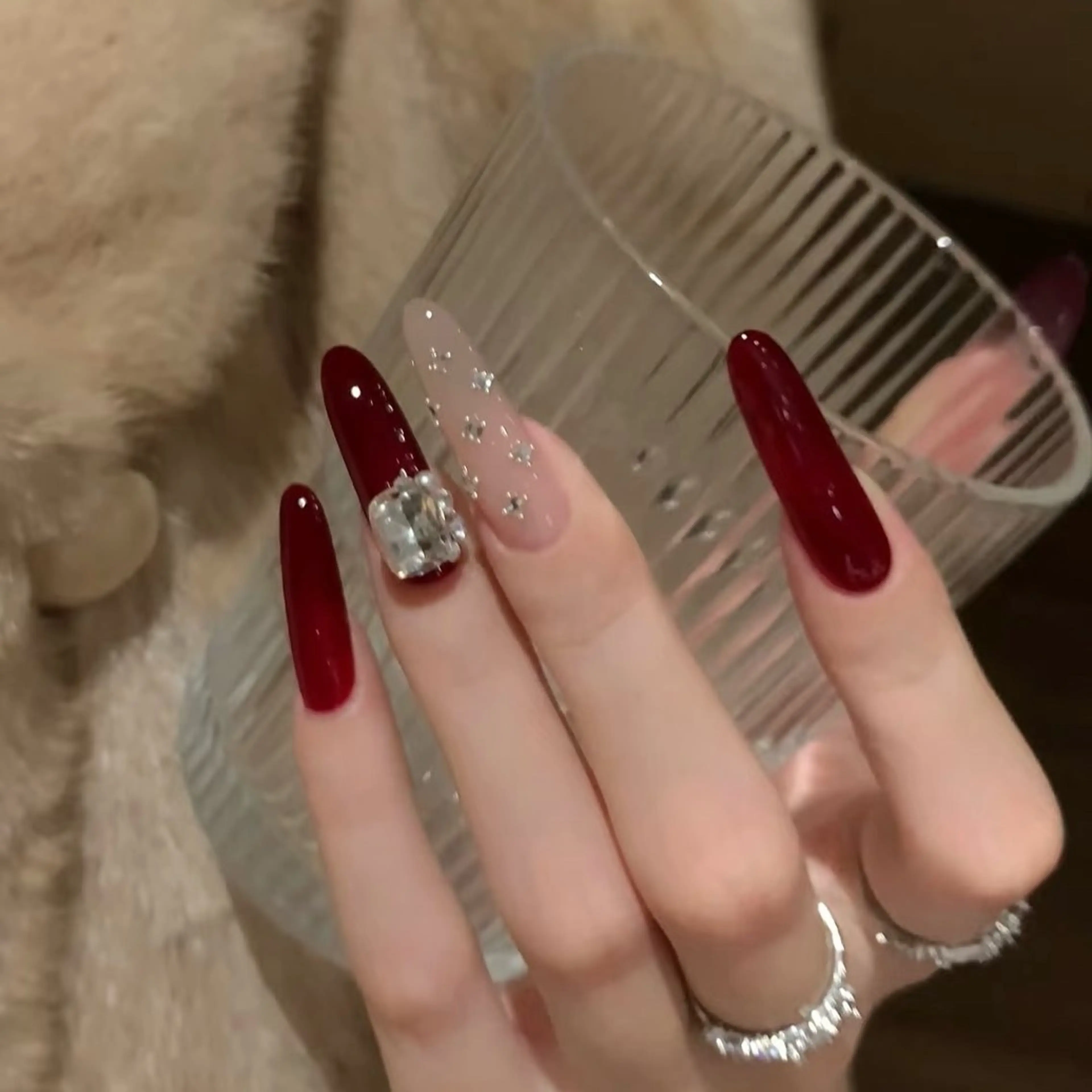 ネイル 成人式 ジェルネイル ネイルチップ ハンドネイル MoMoA Nail ネイル長さ出し専門店のネイルデザイン