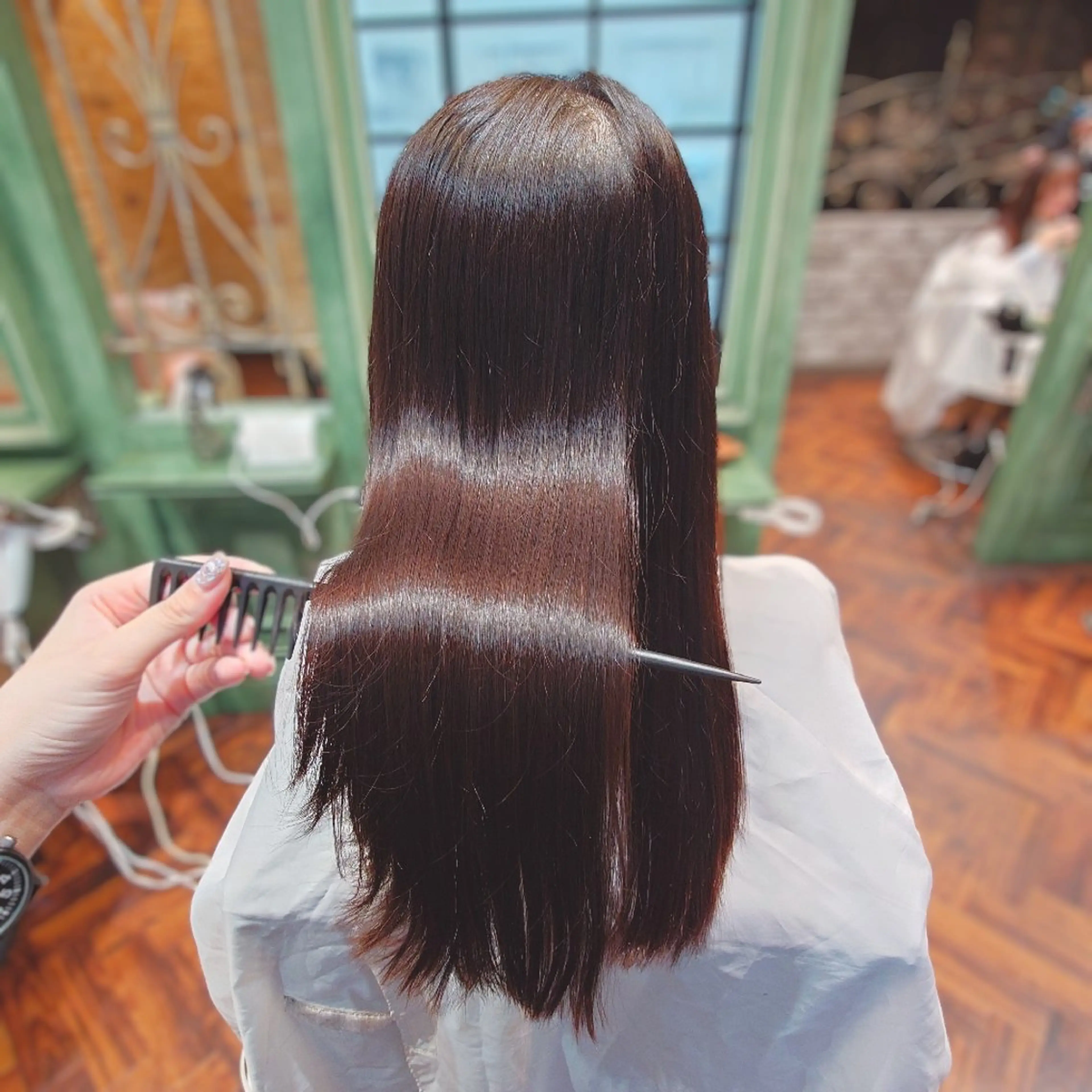 ロング パーマ 縮毛矯正 Monan_新宿所属・よりそい系美容師 🌷やまのヘアスタイル