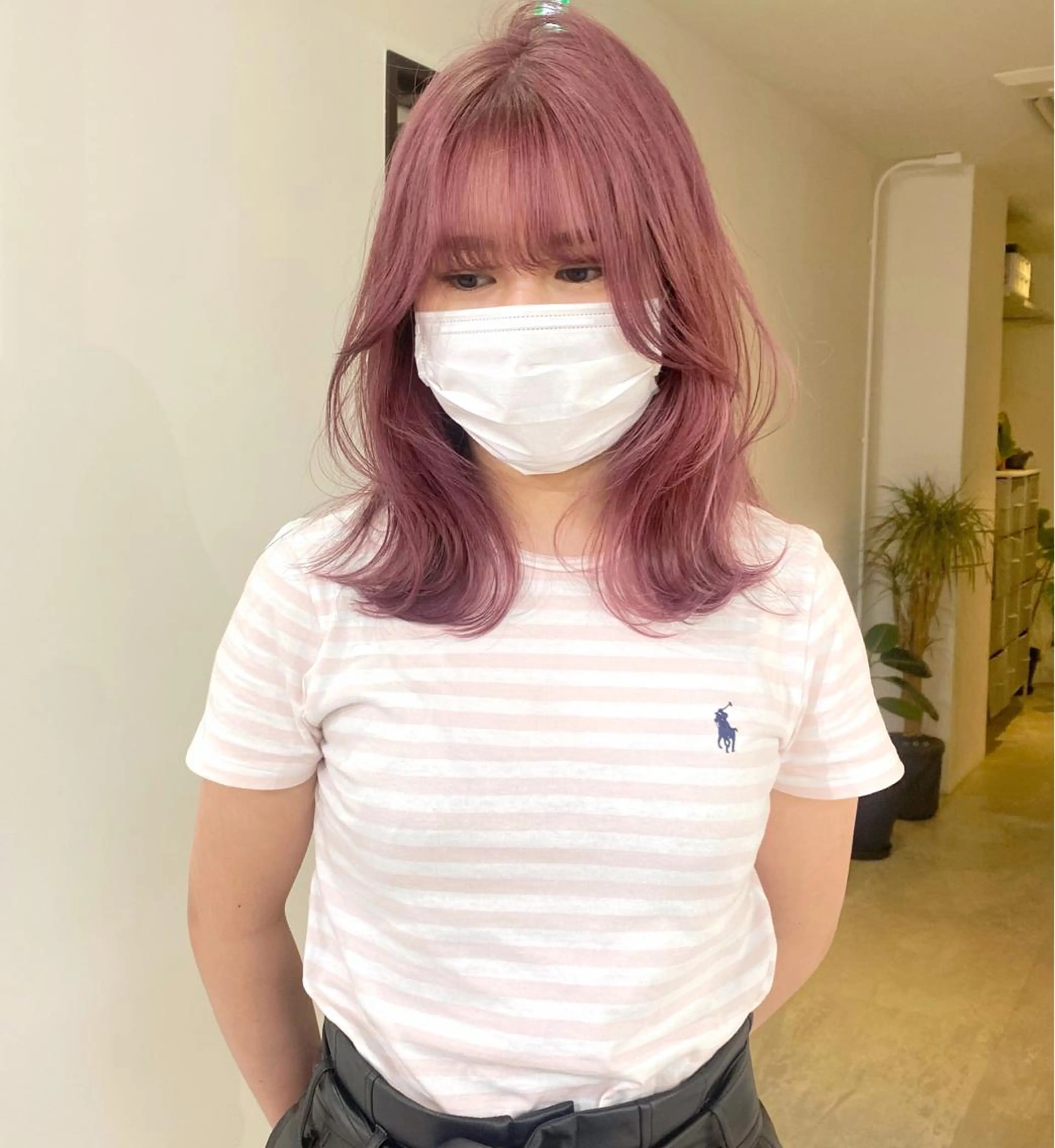 カラー ブリーチ ヘアカラー mizuki/ピンク ベージュ.レイヤーのヘアスタイル