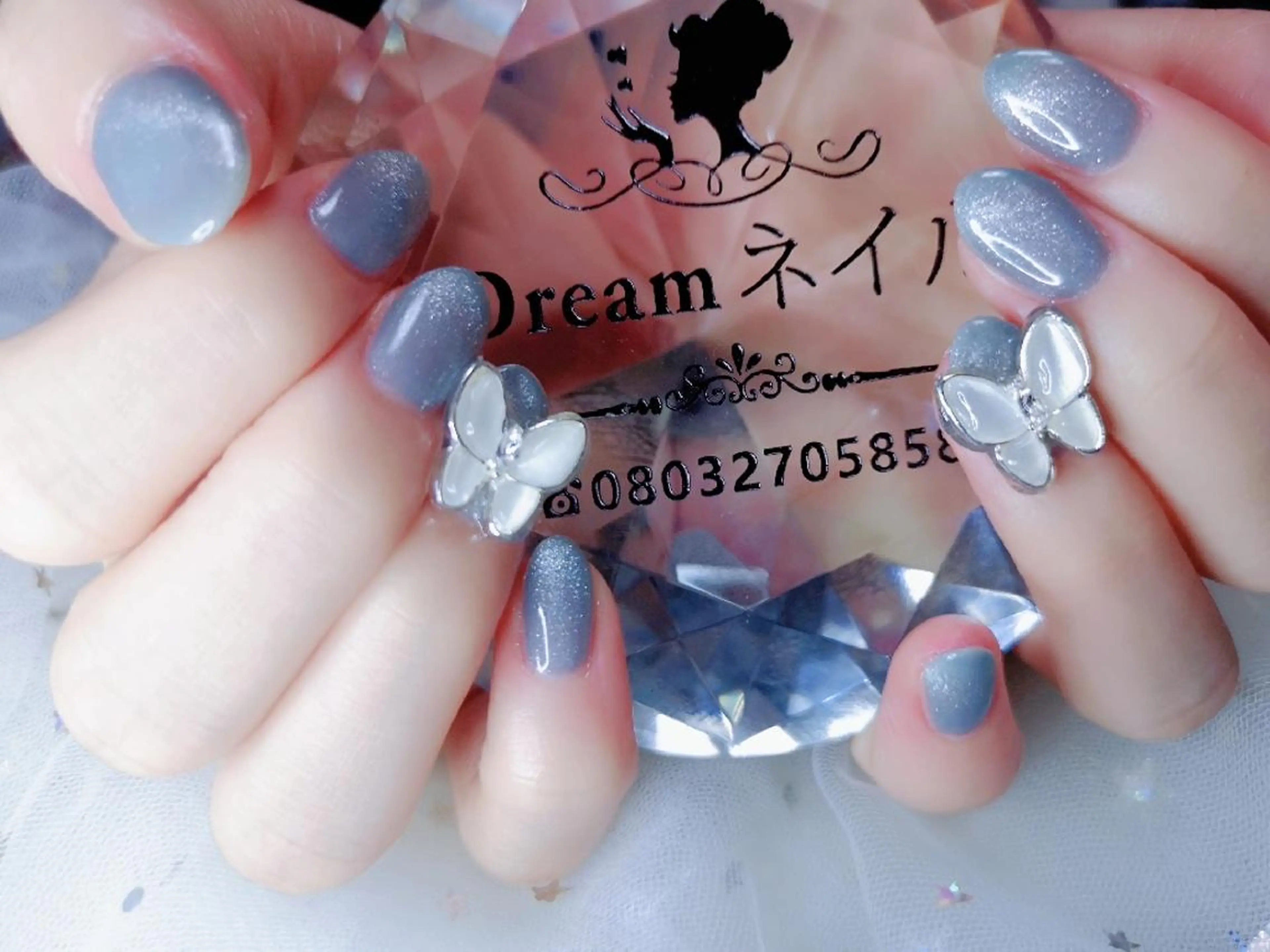 ネイル マグネットネイル ネイリストゆか💅 長さだし、深爪矯正のネイルデザイン