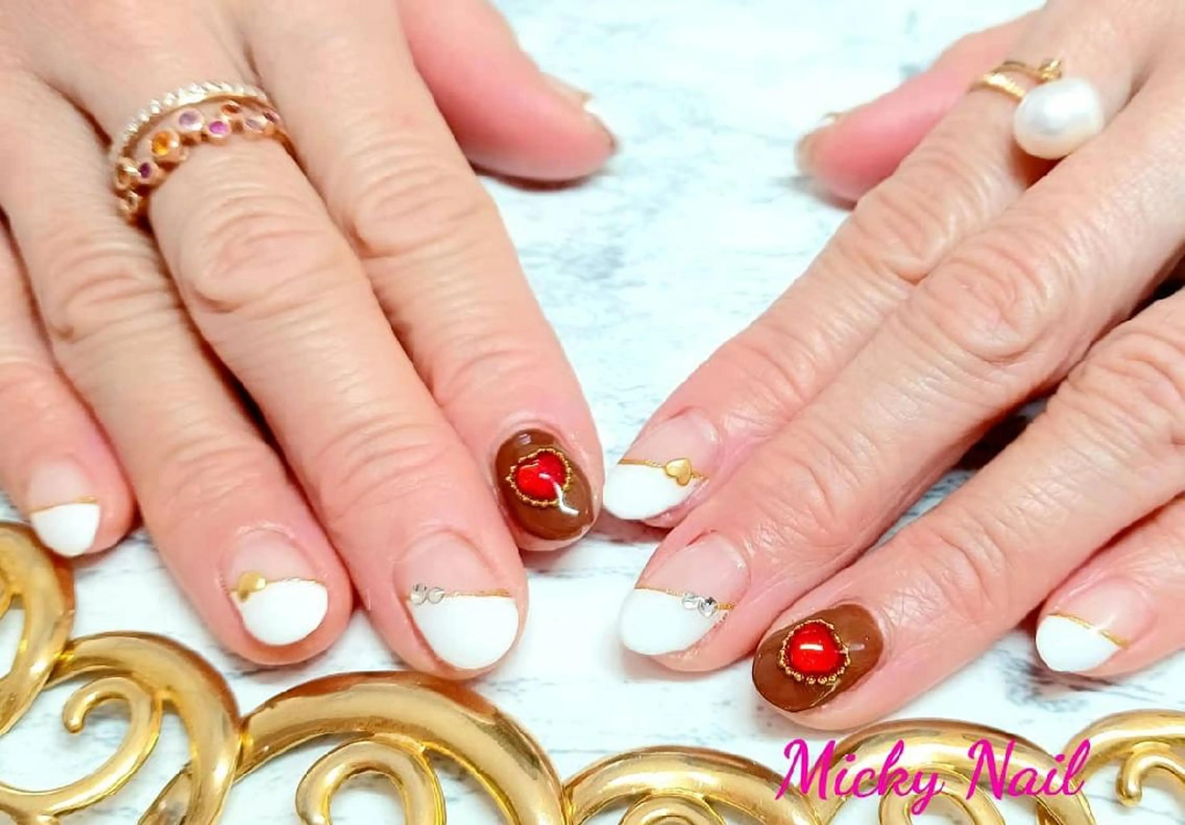 ネイル アートネイル ハート Micky nail chikushinoのネイルデザイン