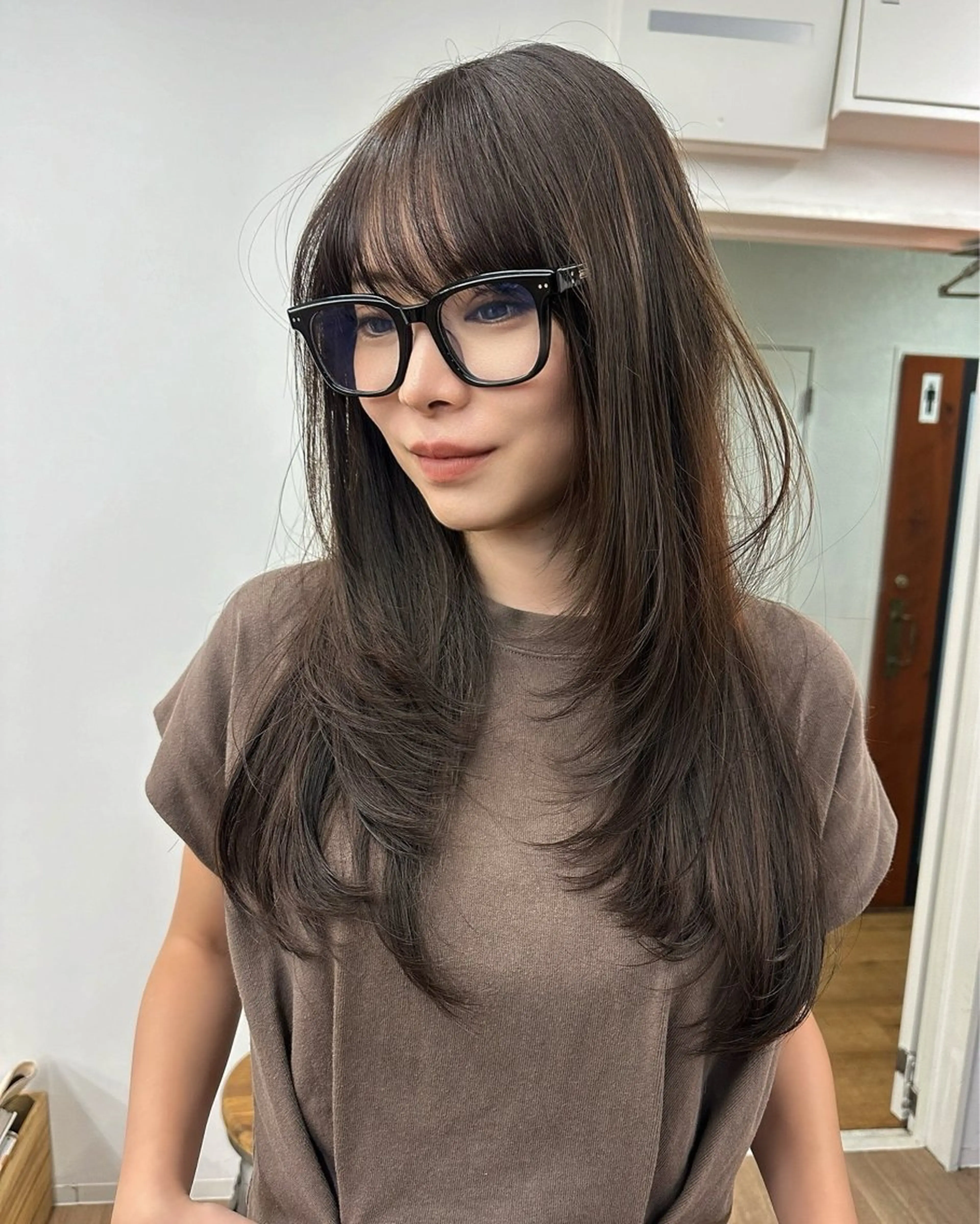 ロング カラー カット ヘアカラー トリートメント 韓国風×透明感カラー 髪質改善オタベシンヤのヘアスタイル