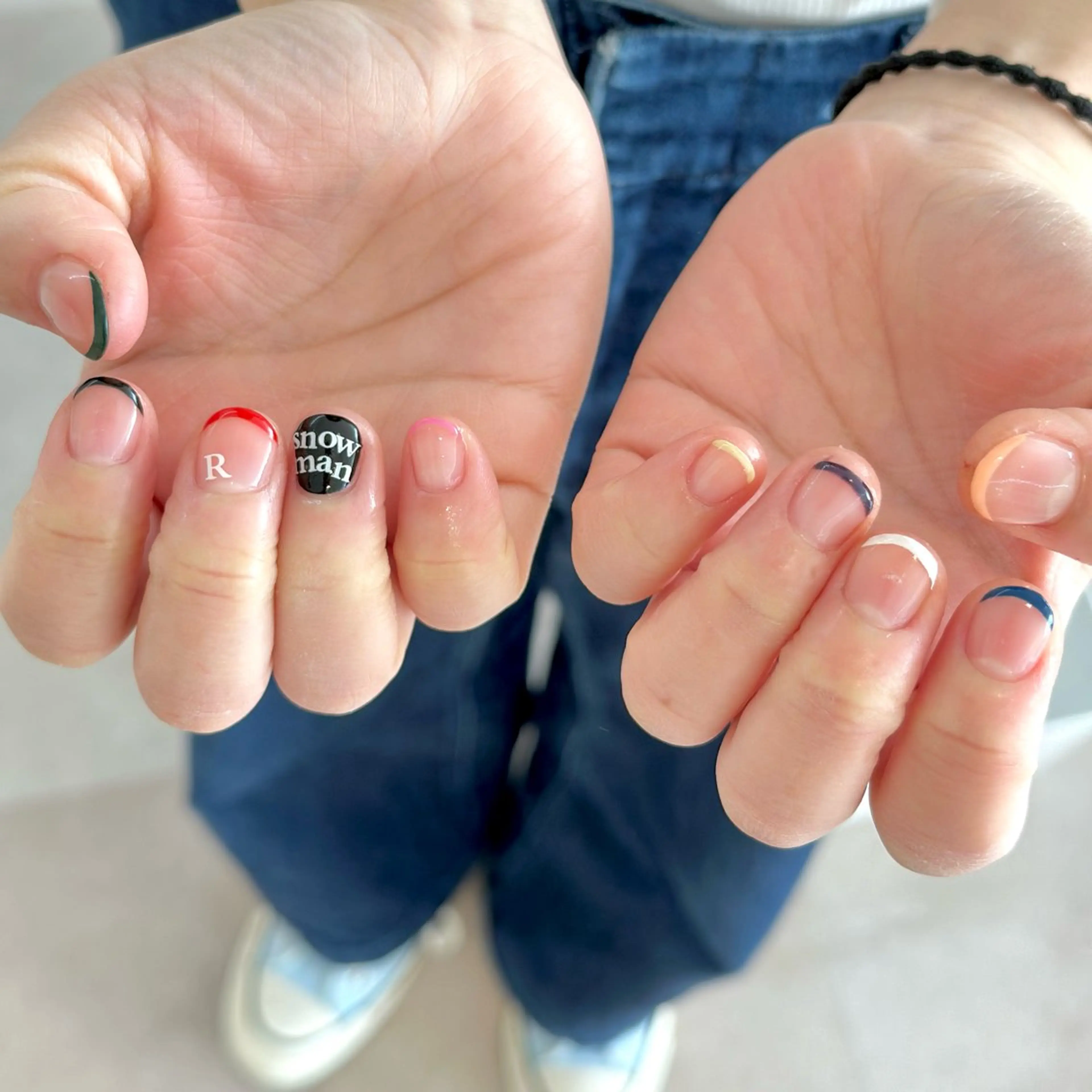 ネイル 長さ出し フレンチネイル ジェルネイル パラジェル ショートネイル ハンドネイル fukuyasu rikaのネイルデザイン